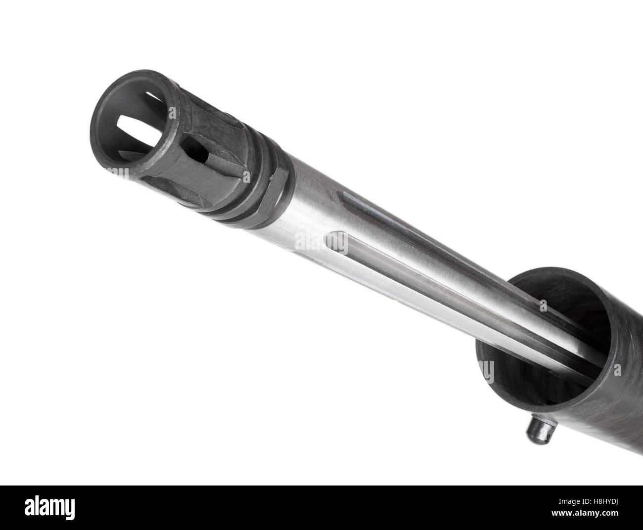 Fluted barrel and flash hider on a free floated rifle barrel Stock