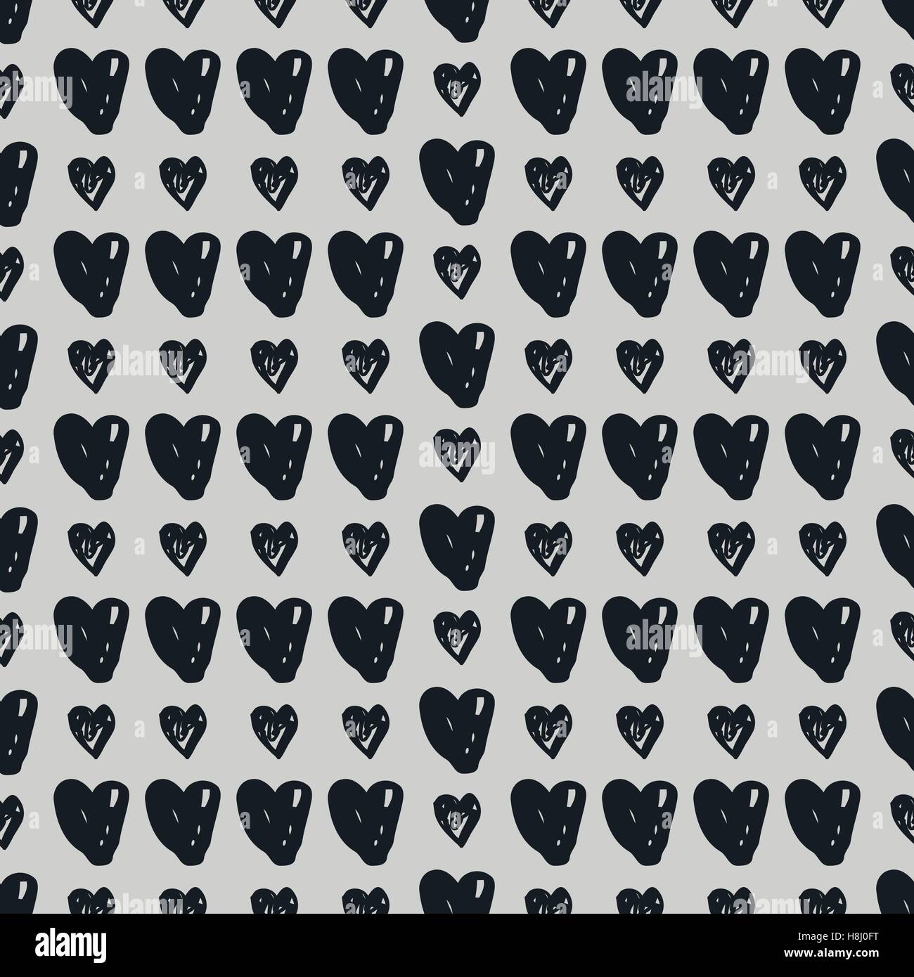 Doodle seamless pattern with hearts Stock Vector Image & Art - Alamy
