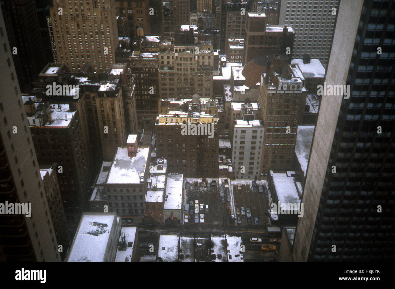 NEW YORK Roof of Manhattan buildings Stock Photo