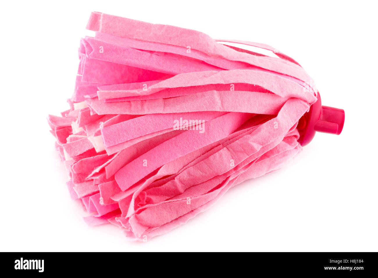 Red Moap Red mop isolated on white background Stock Photo - Alamy
