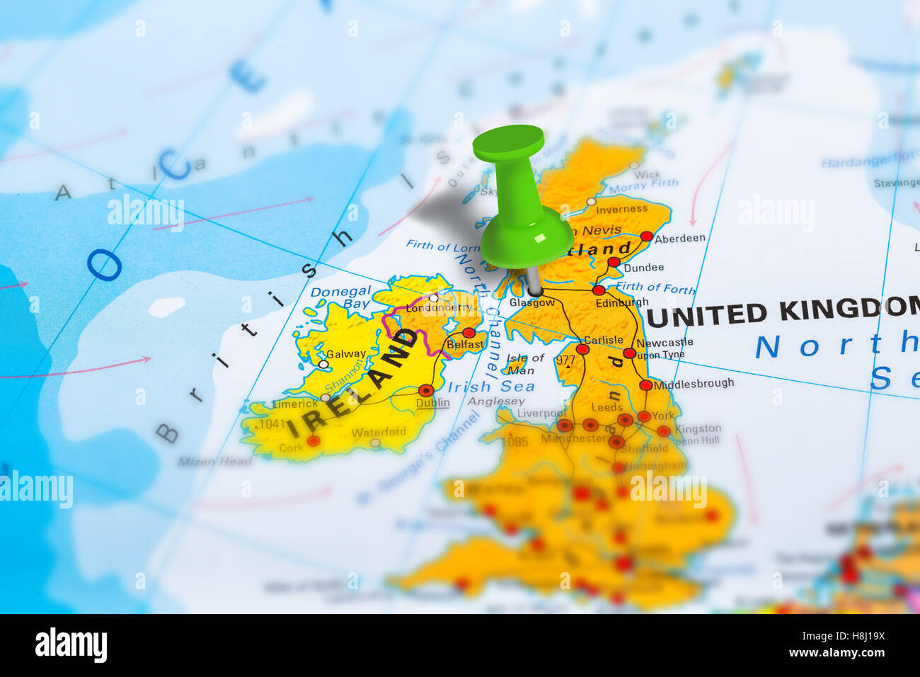 Glasgow Scotland map Stock Photo