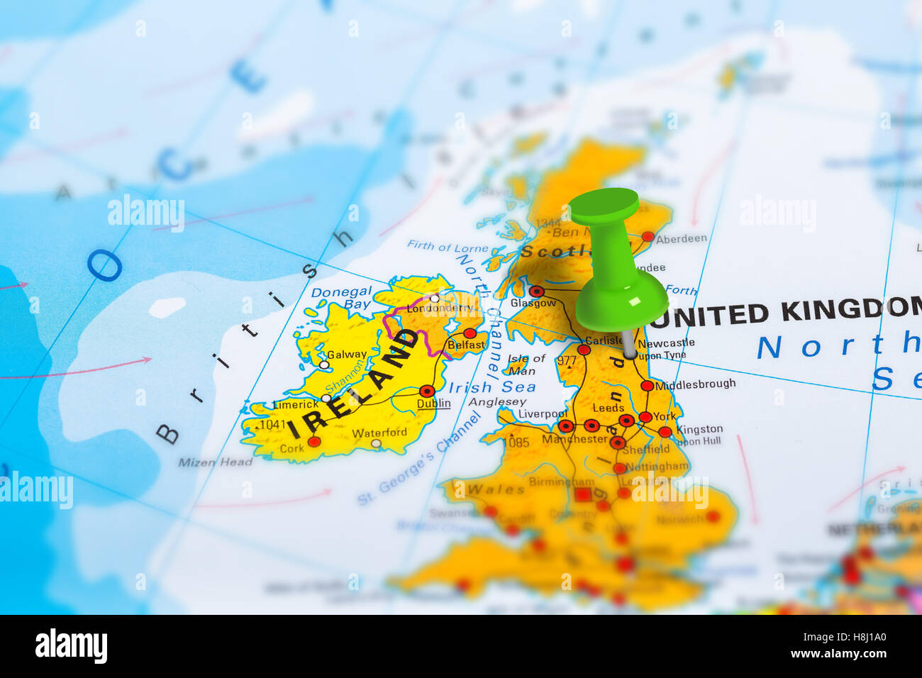 Newcastle Scotland map Stock Photo