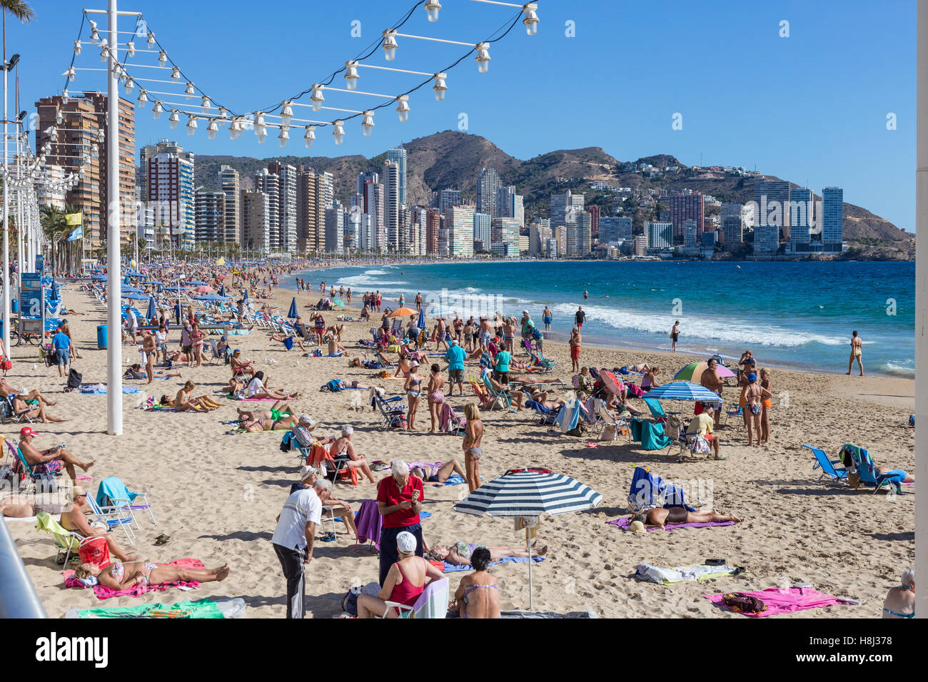 Benidorm beach, alicante province, costa blanca, spain. all age Stock