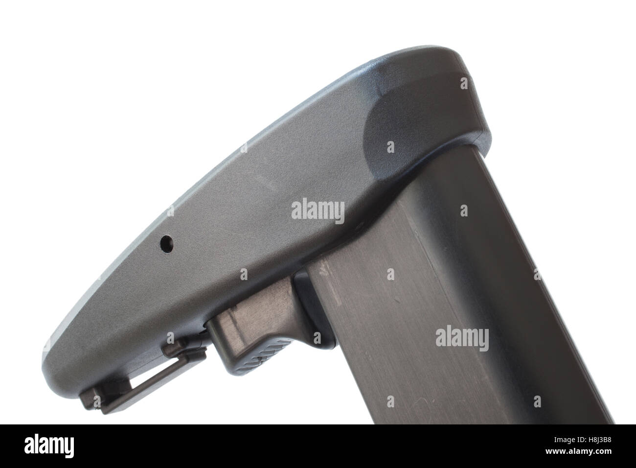 Back end of a rifle stock isolated on a white background Stock Photo ...