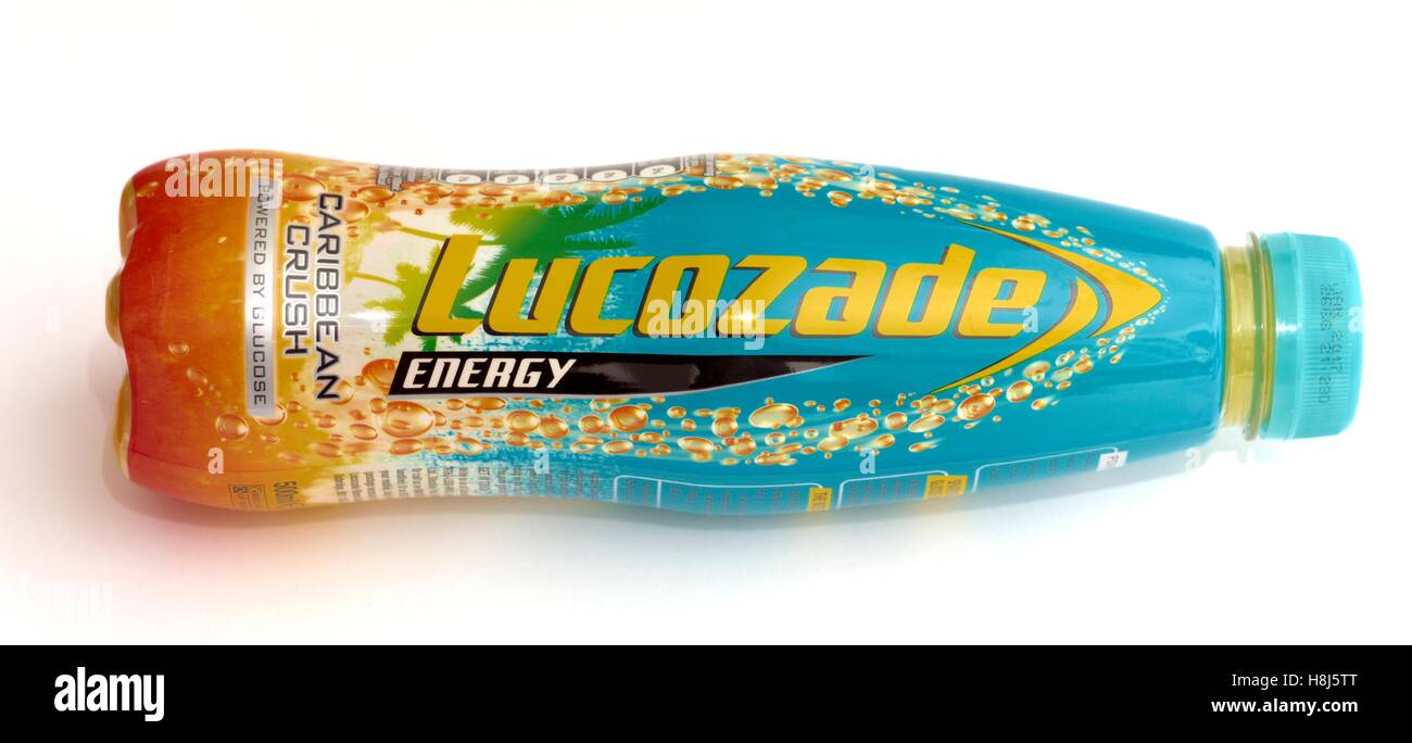 Lucozade Caribbean crush drink bottle Stock Photo Alamy