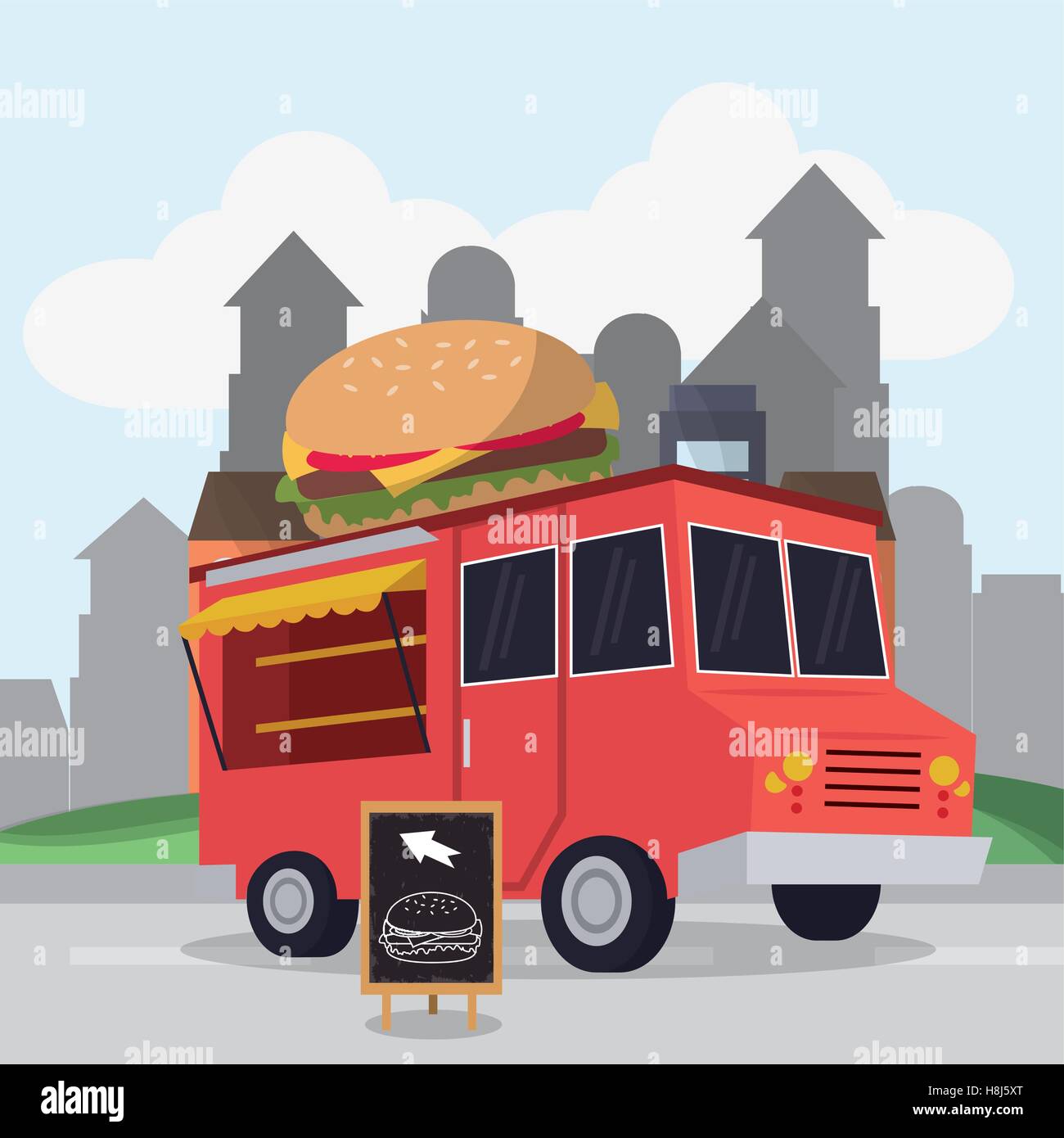 Colorful food truck design Stock Vector Image & Art Alamy
