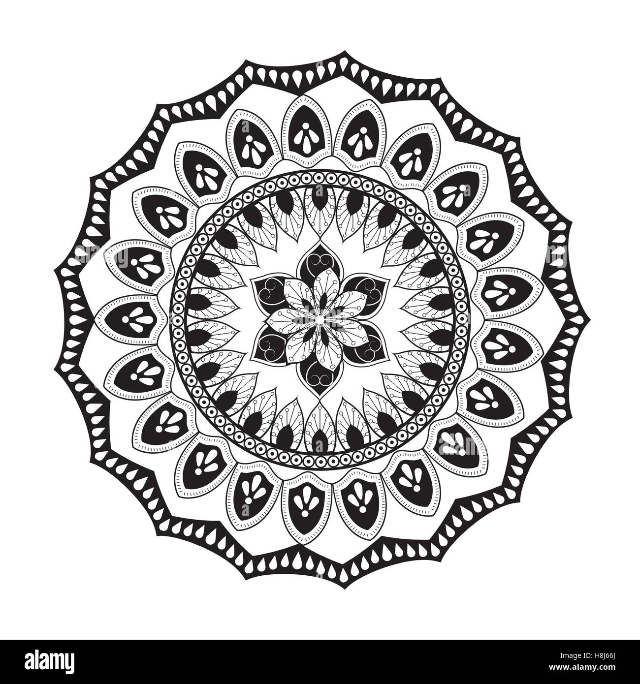 Black and white mandale design Stock Vector Image & Art - Alamy