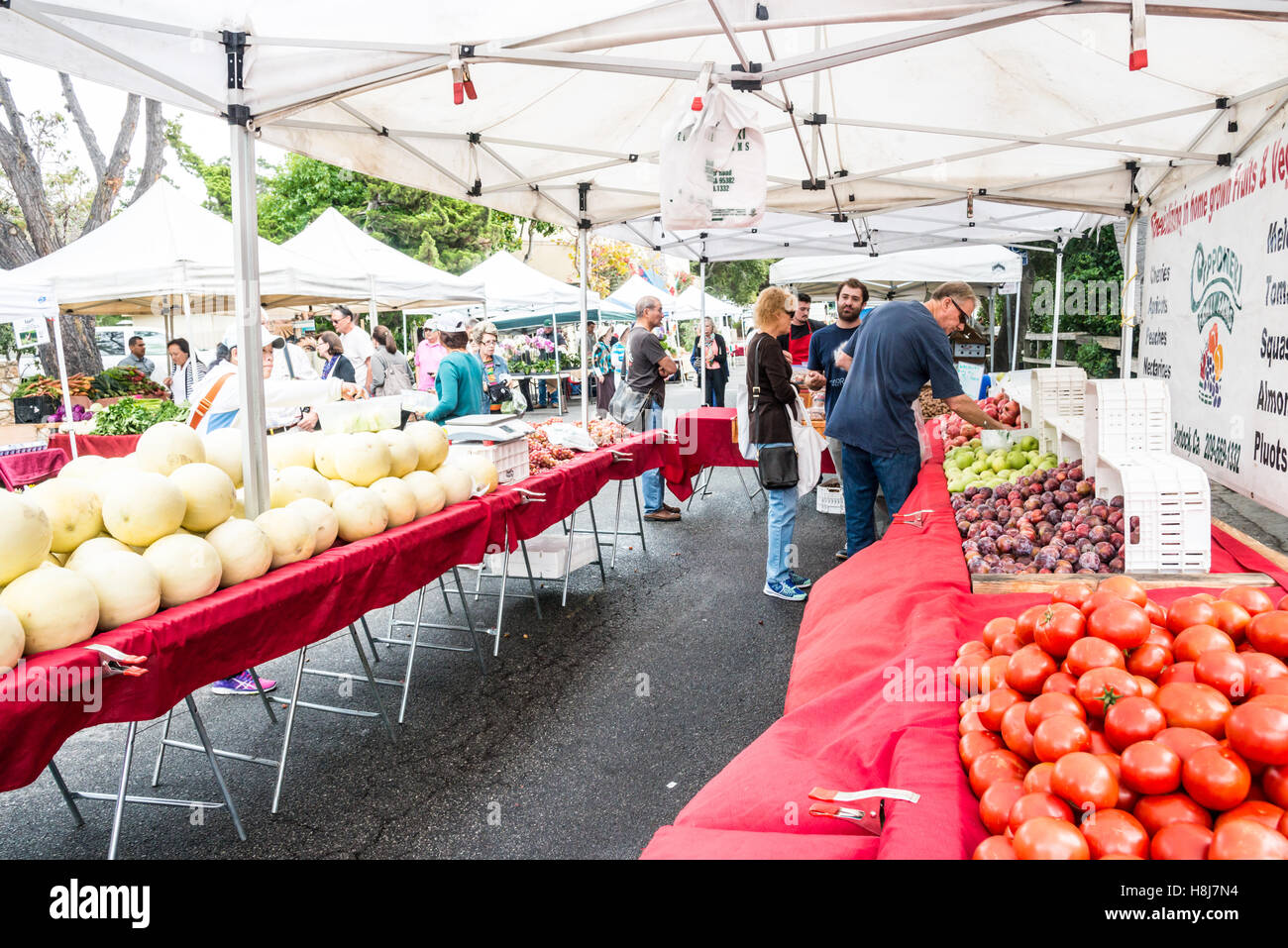 Street Farmers Market Carmel California Stock Photo Alamy