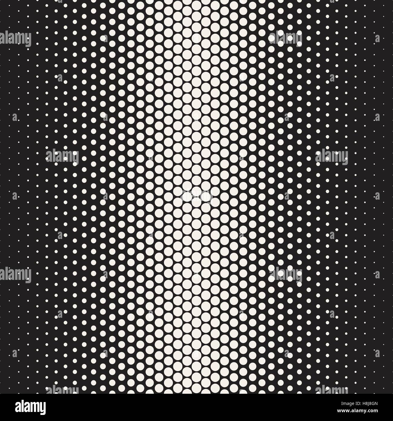 Vector Seamless Black and White Halftone Gradient Circles Pattern ...