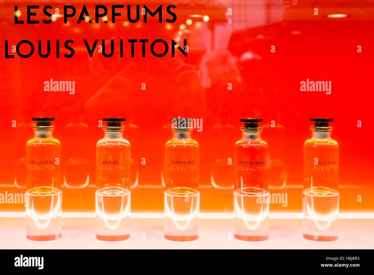 Les Parfums 'Louis Vuitton' Christmas shop window display, Manchester, UK  Stock Photo - Alamy
