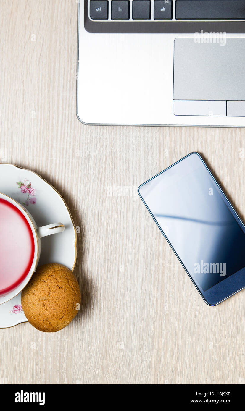 Tea break in office Stock Photo Alamy