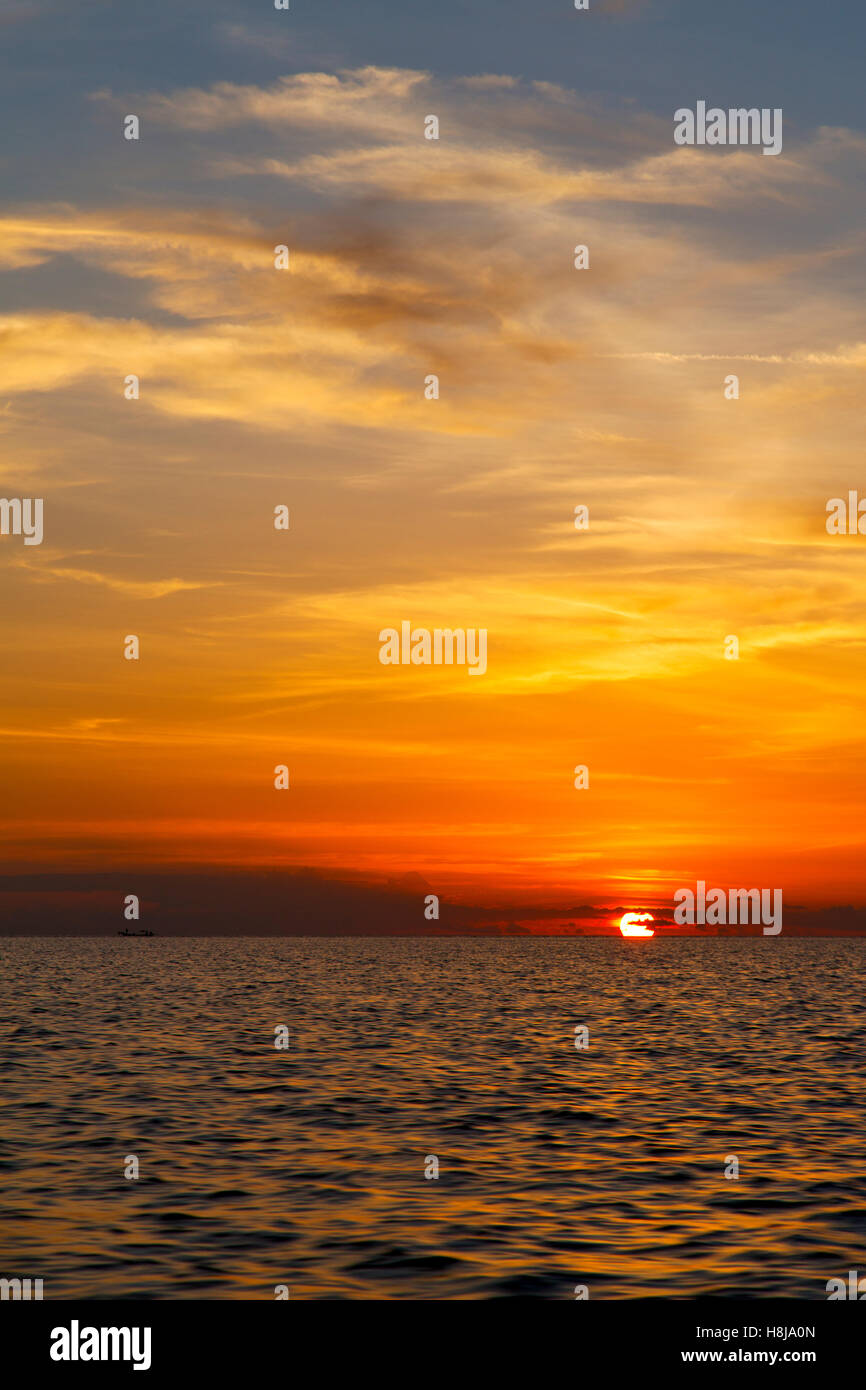 sunrise boat and sea in thailand kho tao bay coastline south china sea