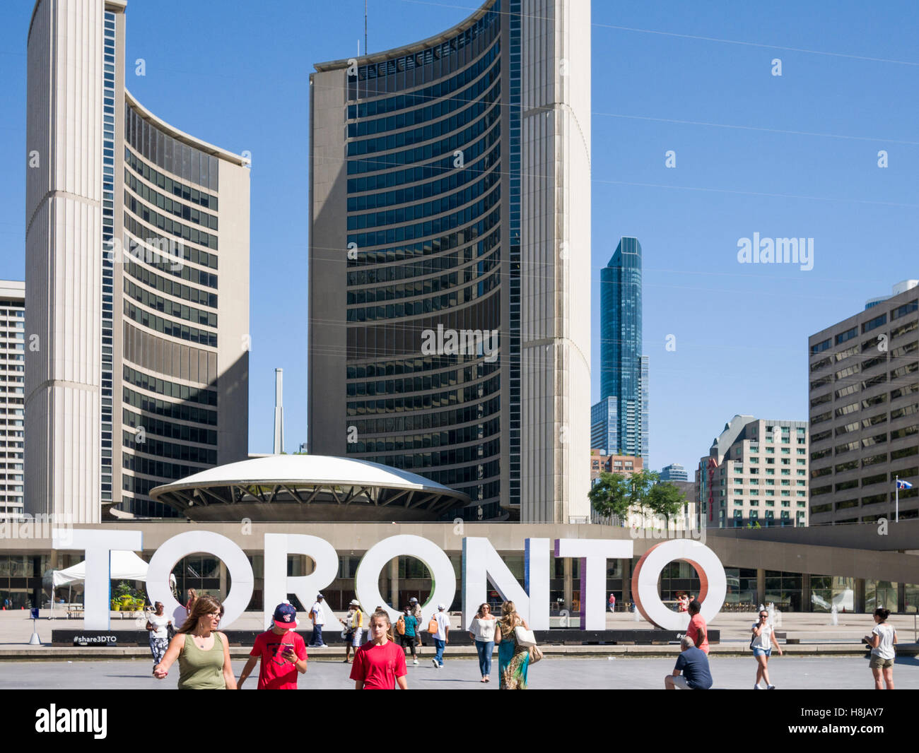 Nathan Phillips Square a major tourist attraction, is an urban plaza in Toronto, Canada. It