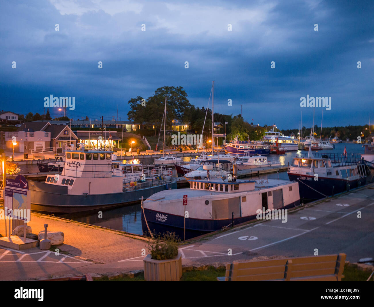 The town of Tobermory is a small community located at the northern tip