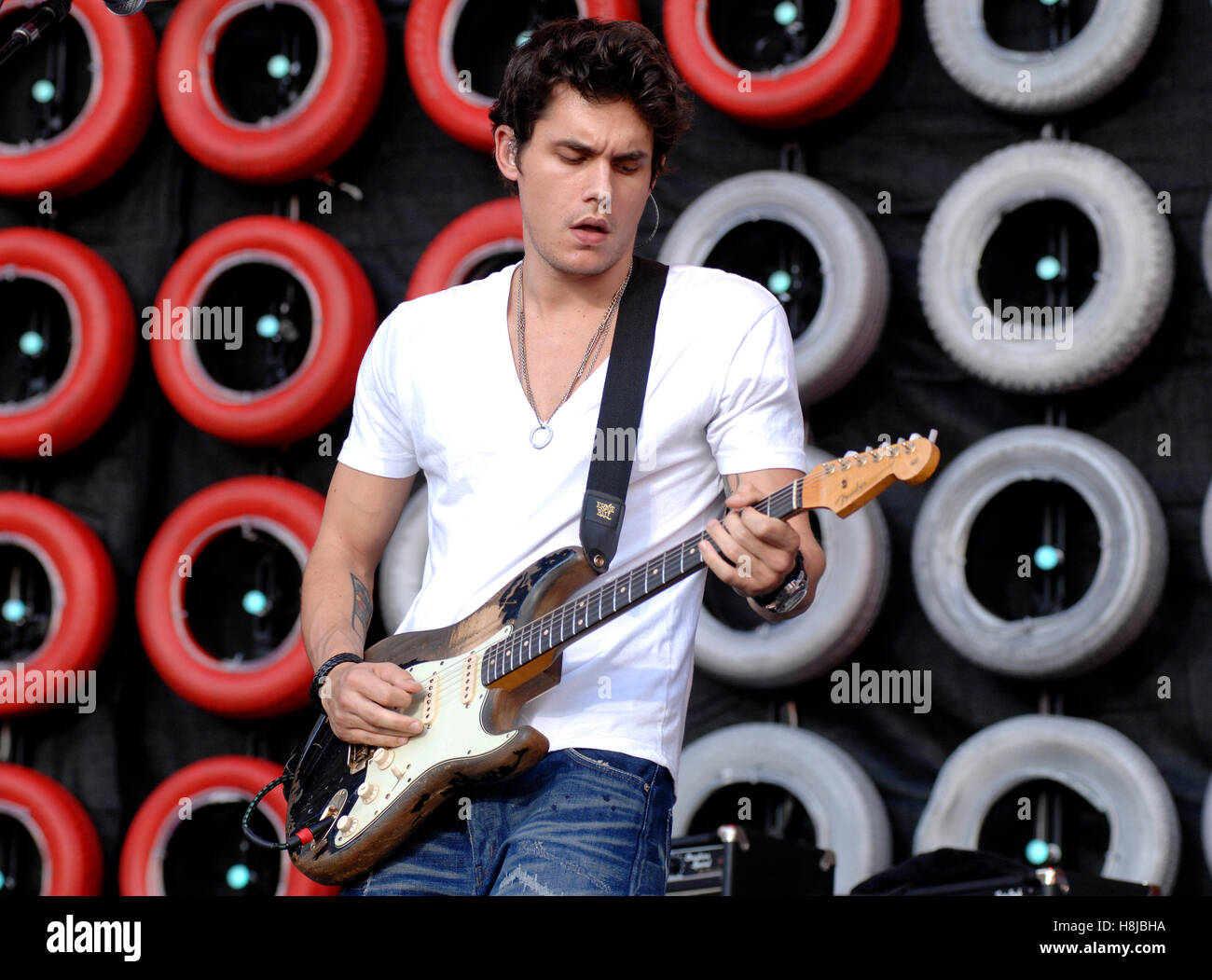 John Mayer performing at Live Earth New York at Giants Stadium in East