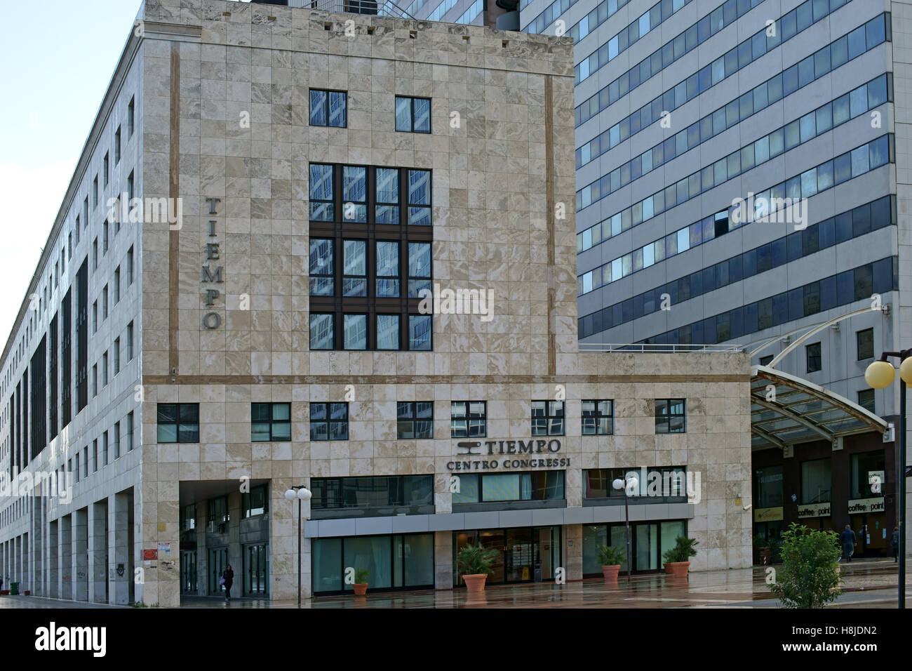 Centro Direzionale Napoli. modern business center designed by Japanese architect Kenzo Tange, in Naples, Italy. Tiempo centro congressi Stock Photo