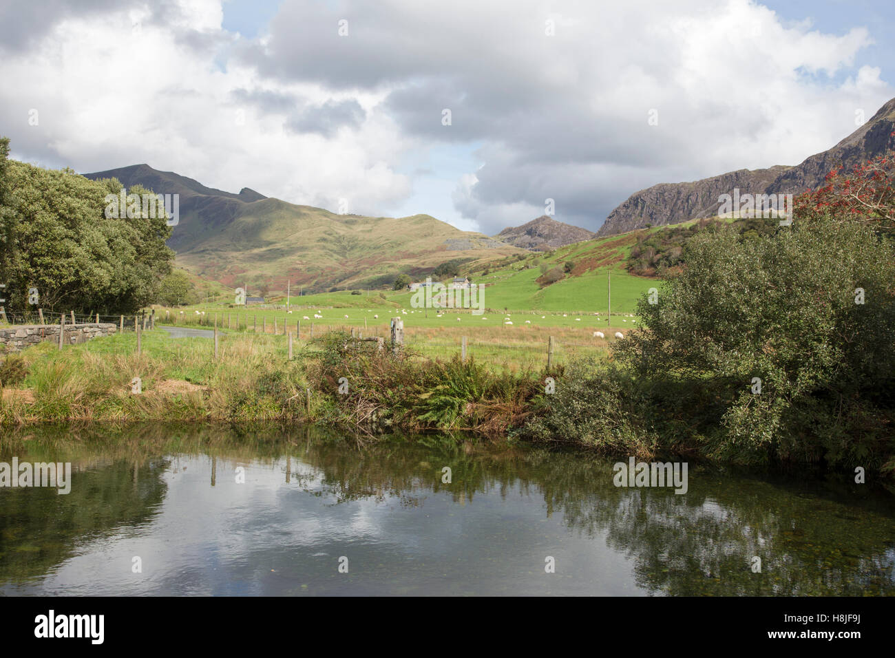 Cwm Pennant valley and the Afon Dwyfor river, Snowdonia National Park