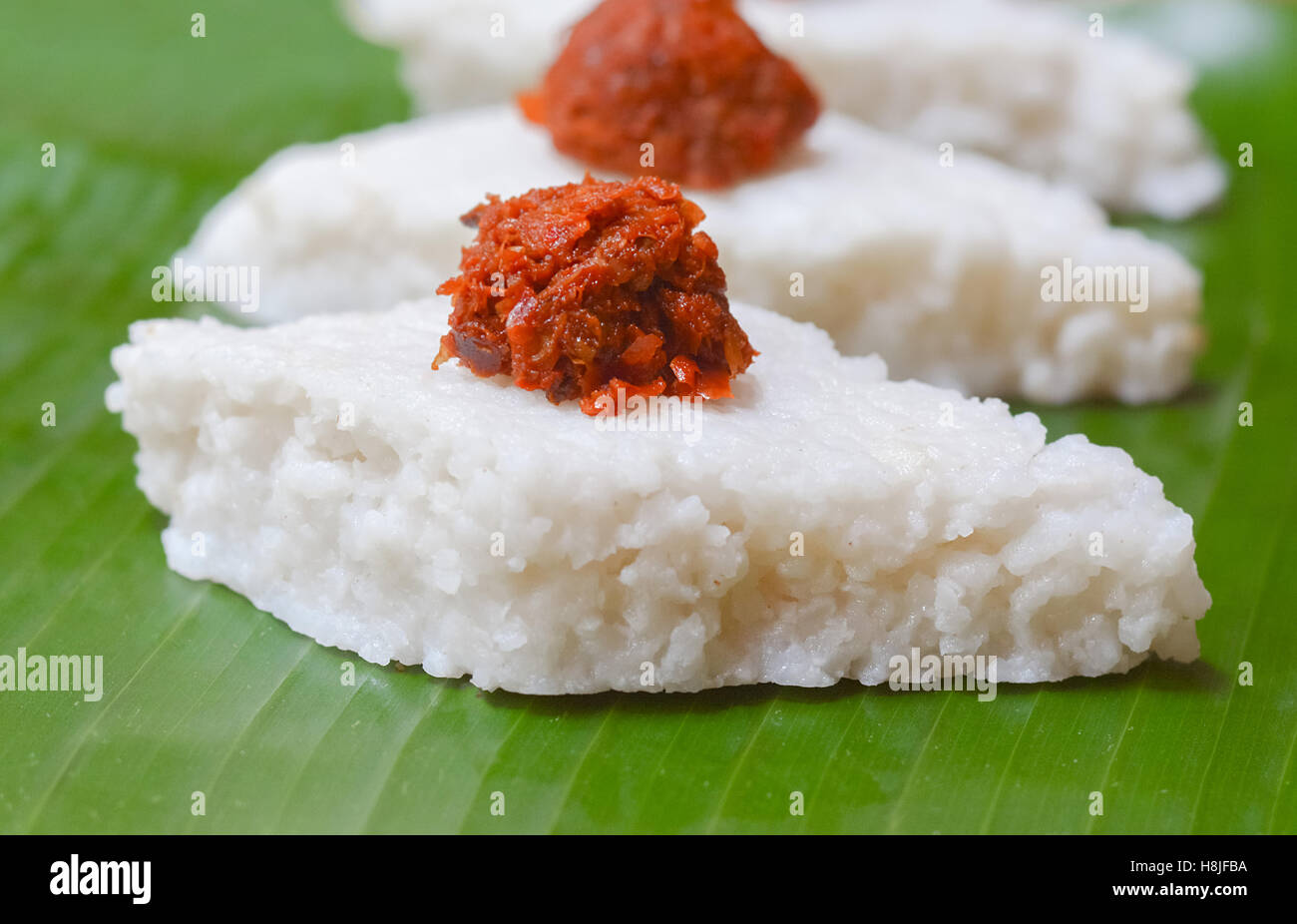 Kiribath, The milk rice is a traditional Sri Lankan food made from rice and coconut milk Stock