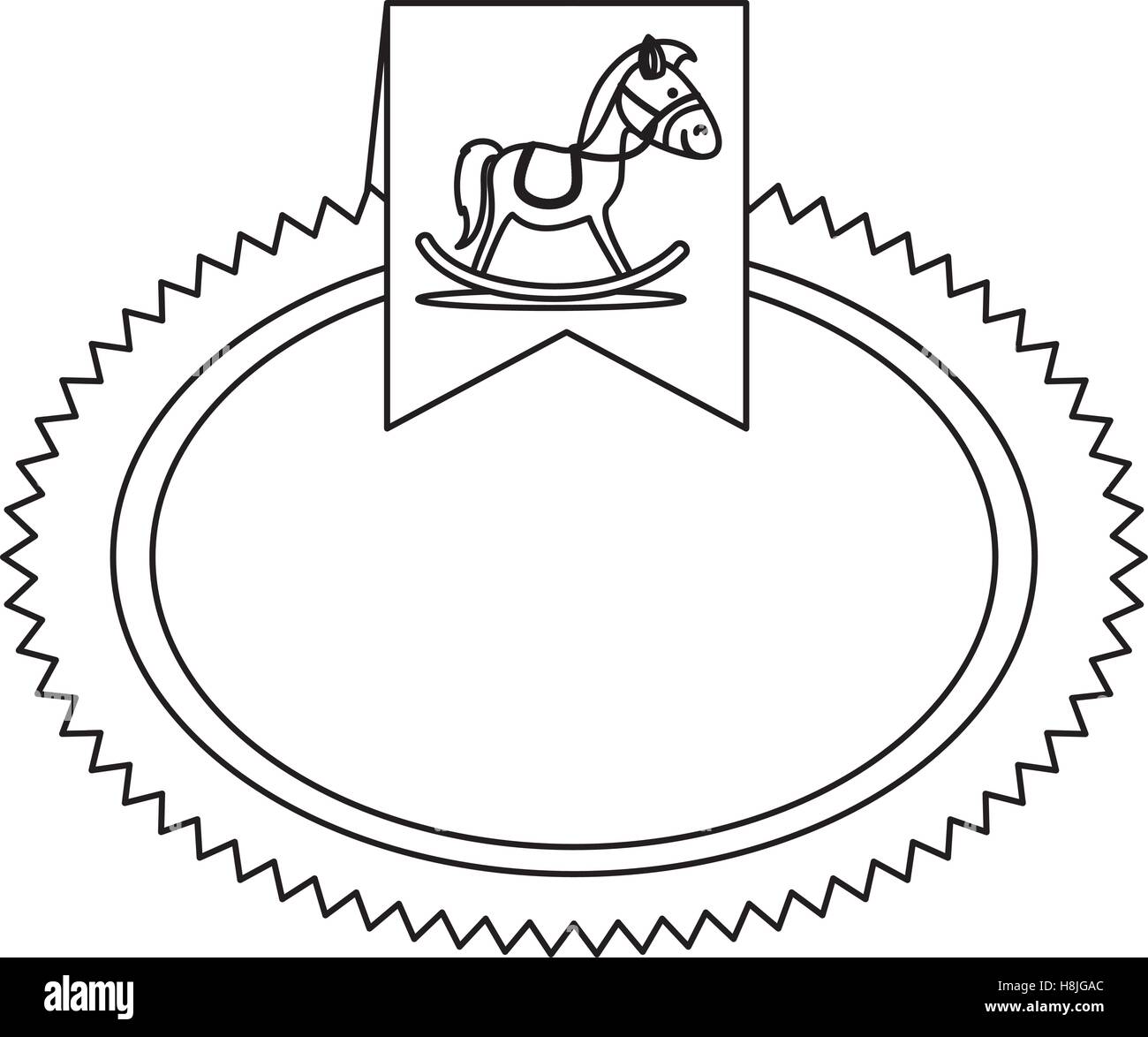 wooden horse icon label image vector illustration design Stock Vector ...