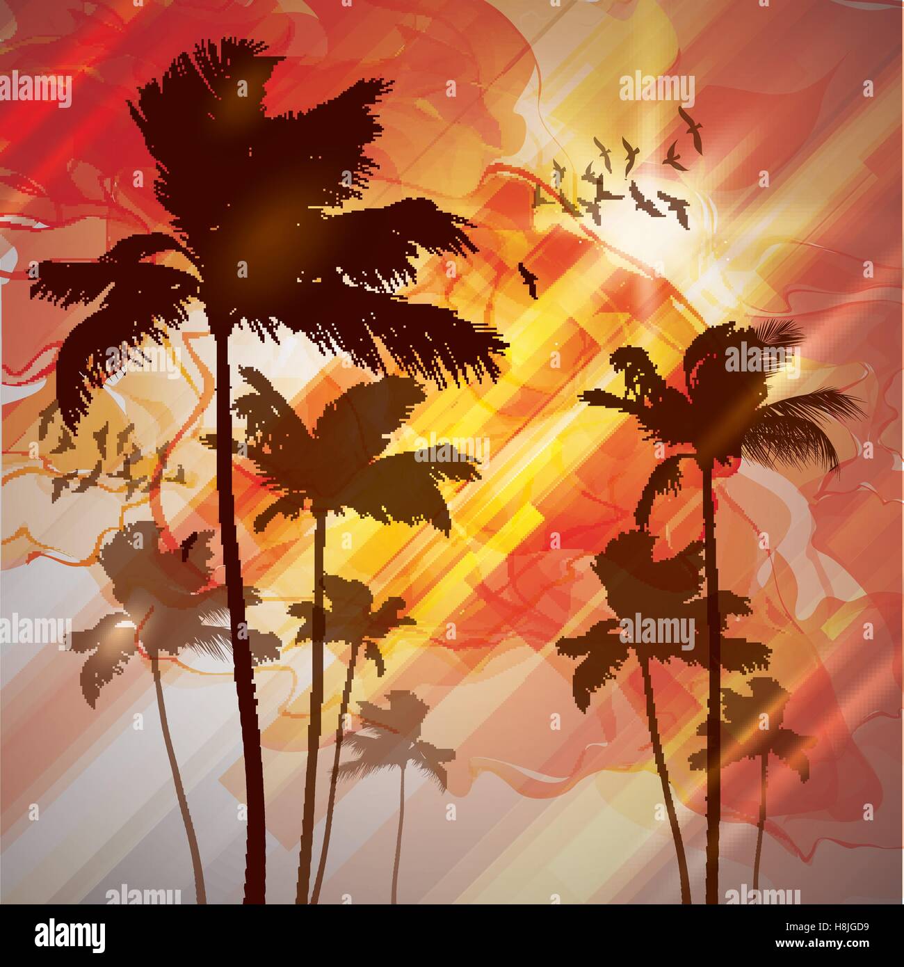 Palm trees at tropical sunset Stock Vector Image & Art - Alamy