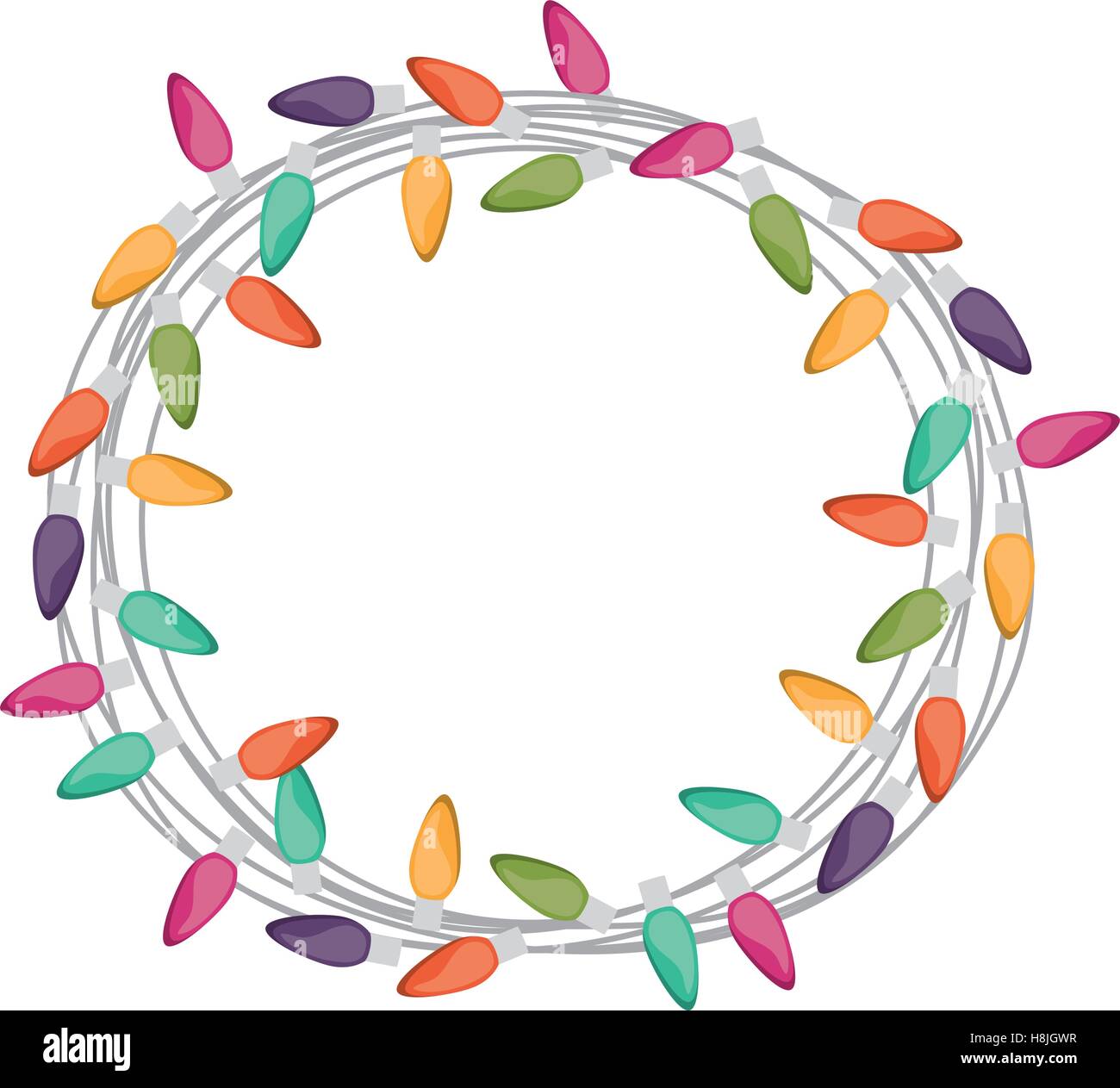 circle with extension cord lights christmas vector illustration Stock