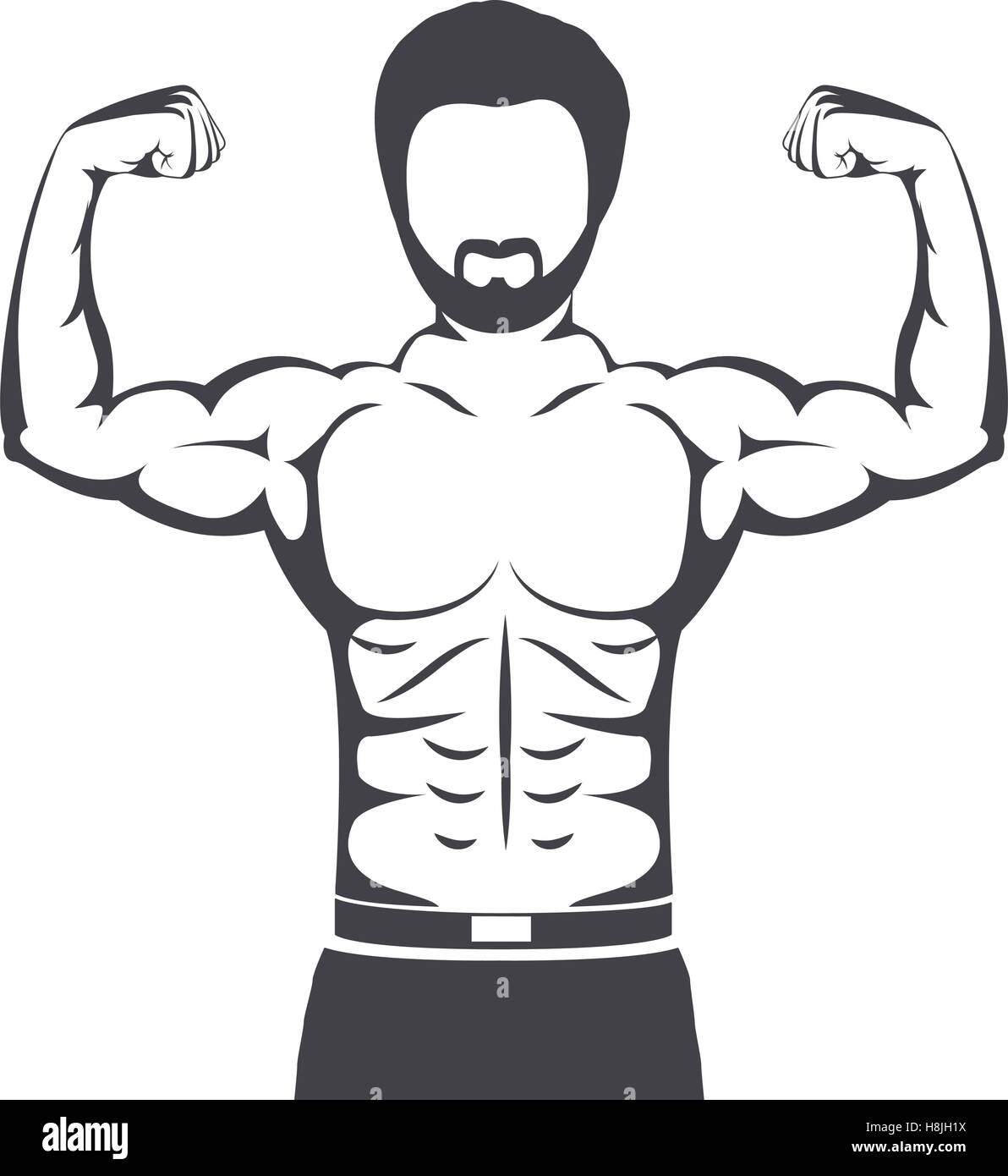 silhouette half body muscle man vector illustration Stock Vector Image &  Art - Alamy