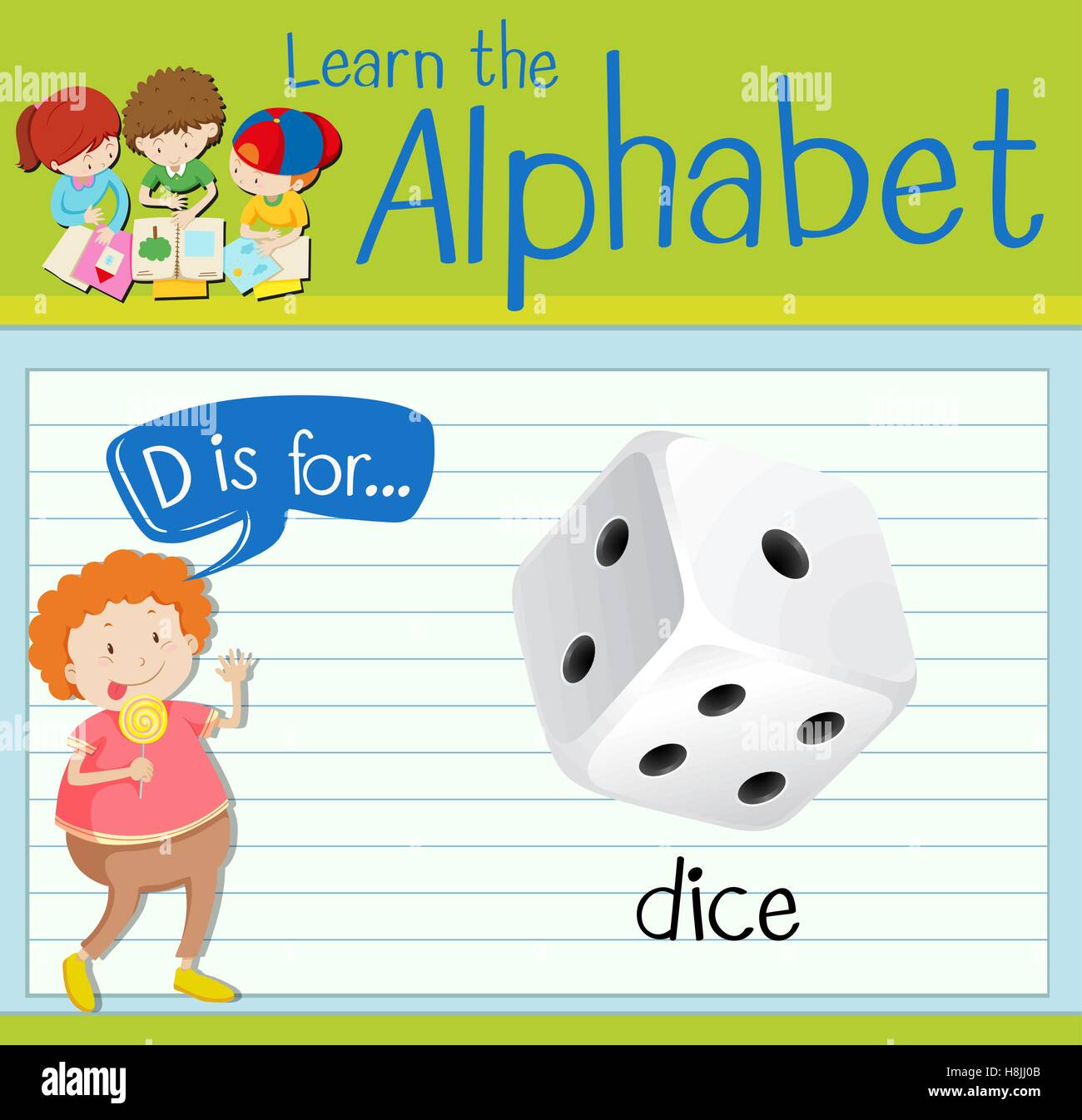 Flashcard letter D is for dice illustration Stock Vector Image & Art ...