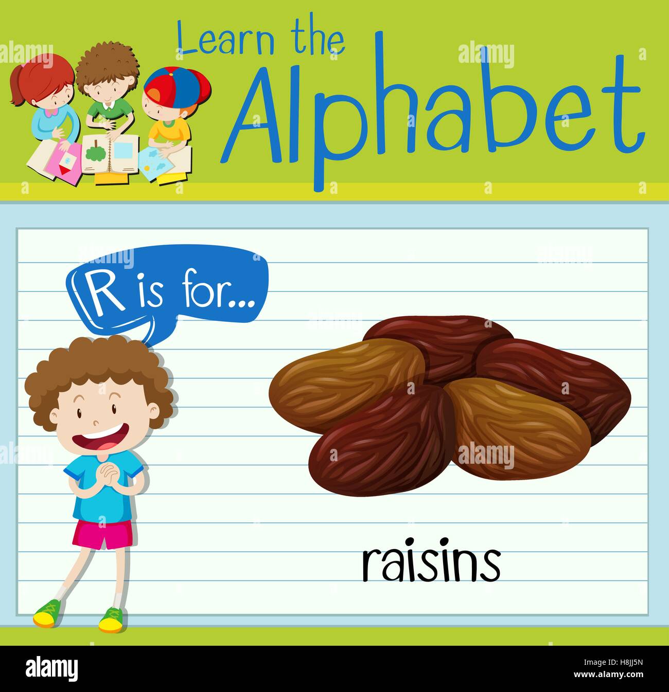 Colouring Picture R Is For Raisin Flashcard letter R is for raisins illustration Stock Vector Image & Art ...