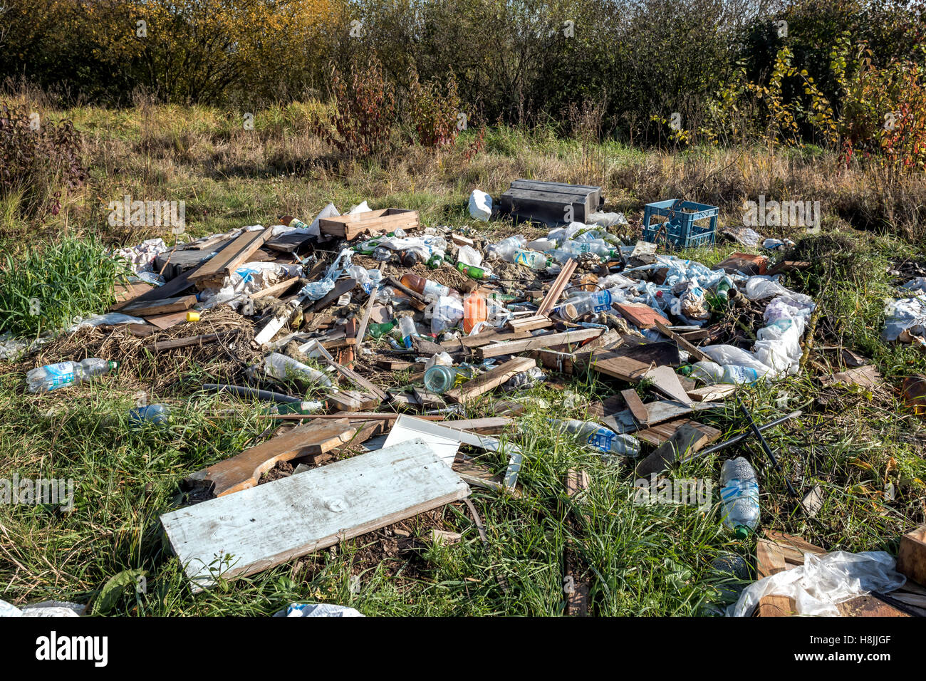 garbage heap near the forest Stock Photo Alamy