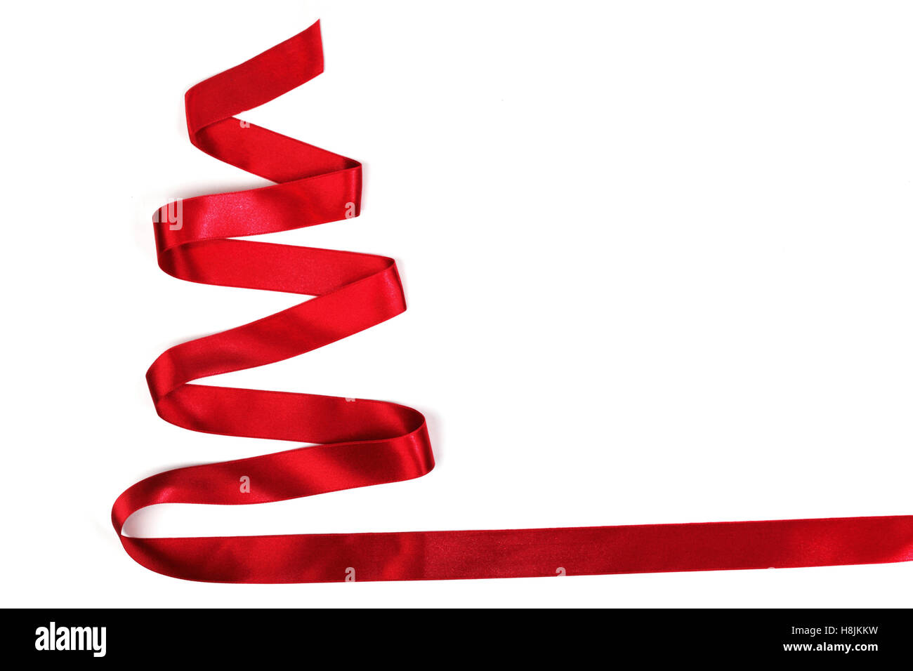 Ribbon christmas tree isolated on white background Stock Photo - Alamy