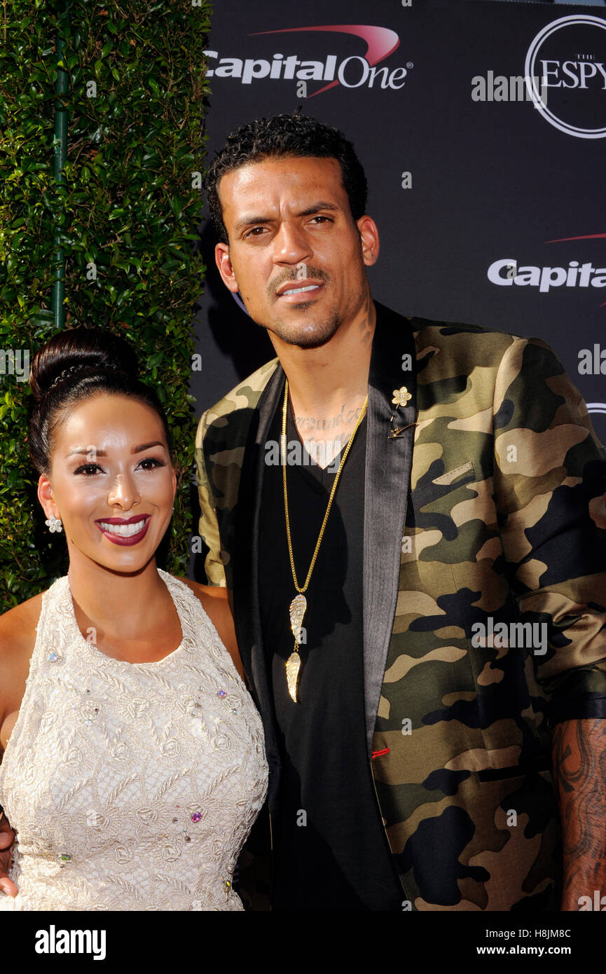 Matt Barnes and Gloria Govan attends ESPN's 6th Annual 'Body At ESPYS' at  Lure on July 15, 2014 in Hollywood, California.(Photo by John  Salangsang/Sipa USA Stock Photo - Alamy