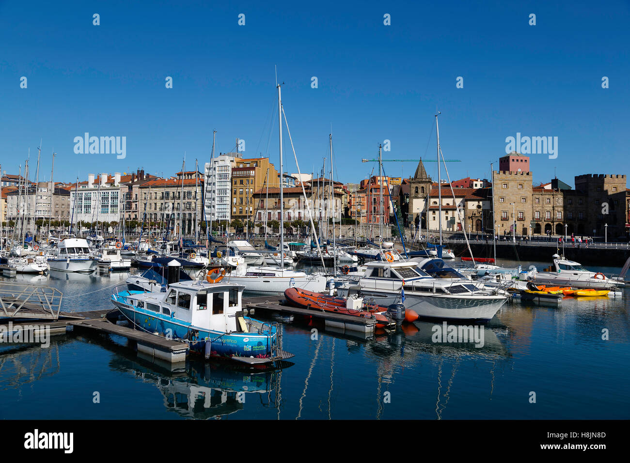 Guijon, Spain EU, The Harbour Stock Photo