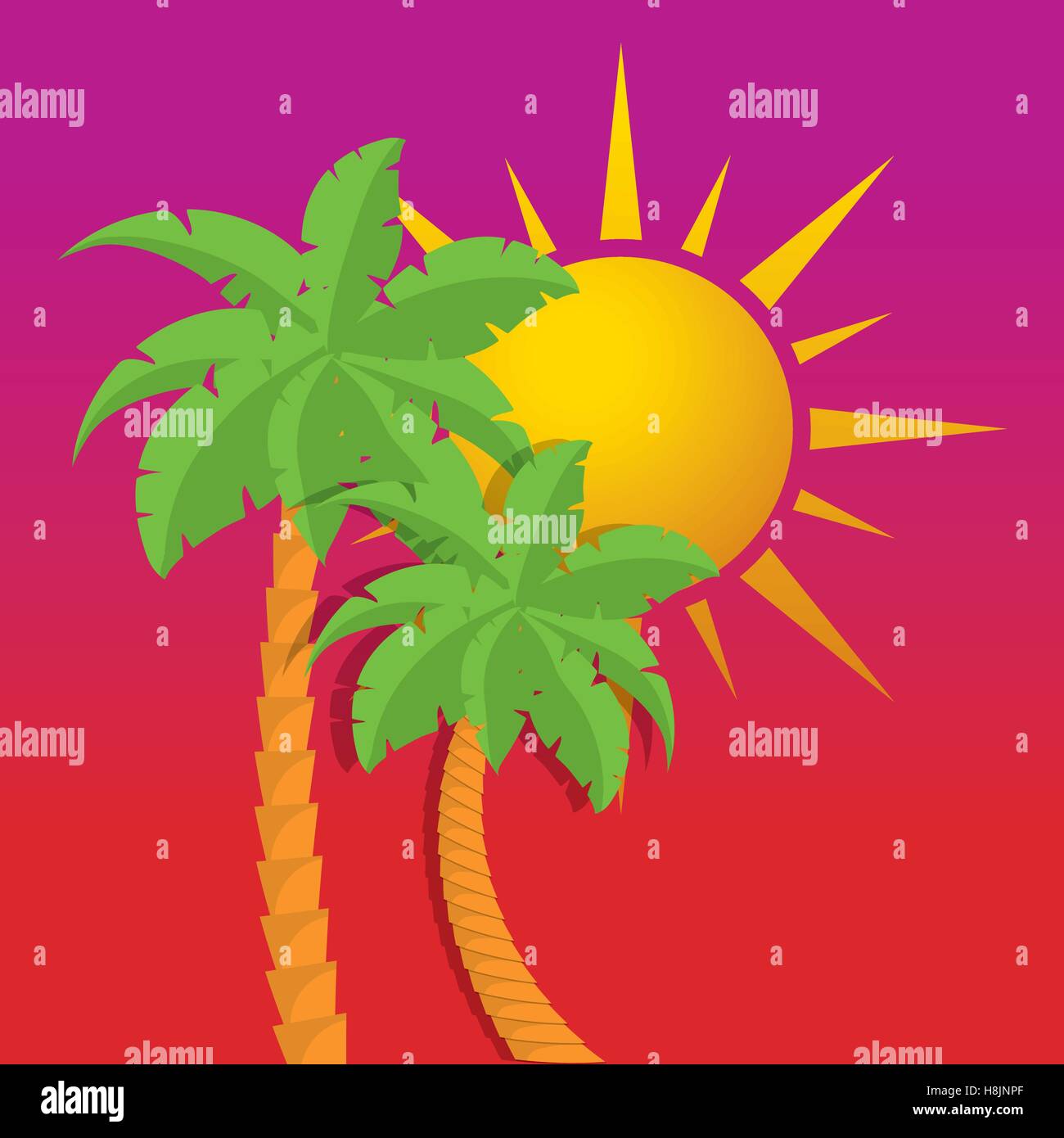 summer palms tree Stock Vector Image & Art - Alamy