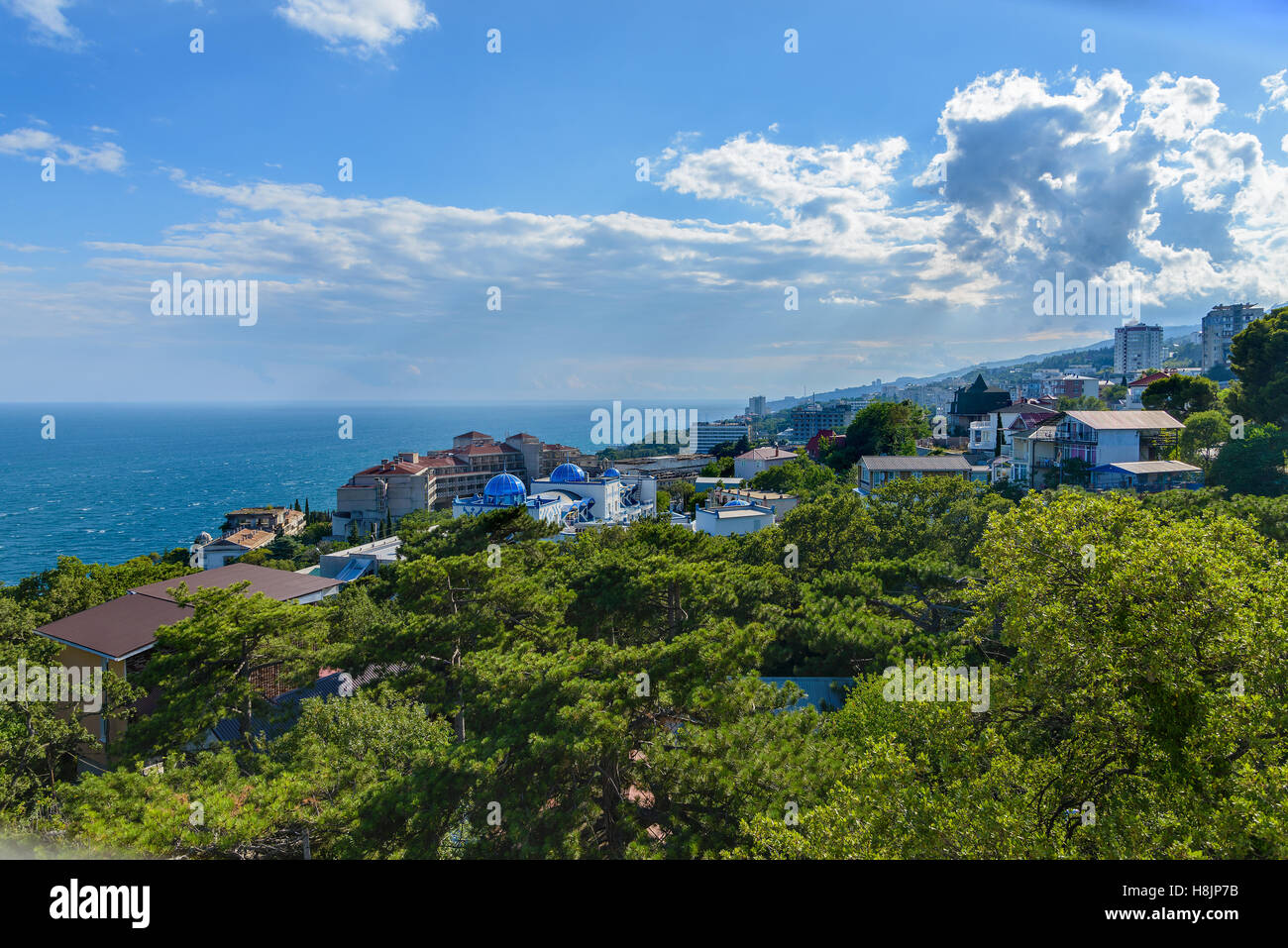 City by the Sea, a top view Stock Photo