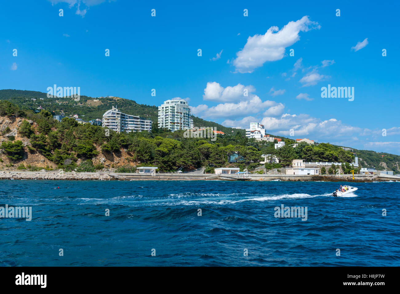 Southern coast of Crimea, view from the sea Stock Photo