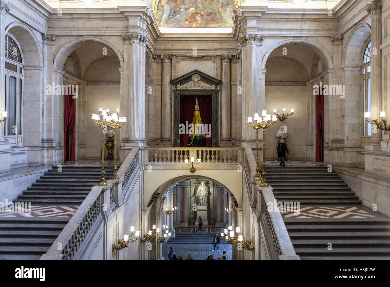 Entrance hall of the Royal Palace, Madrid Stock Photo Alamy