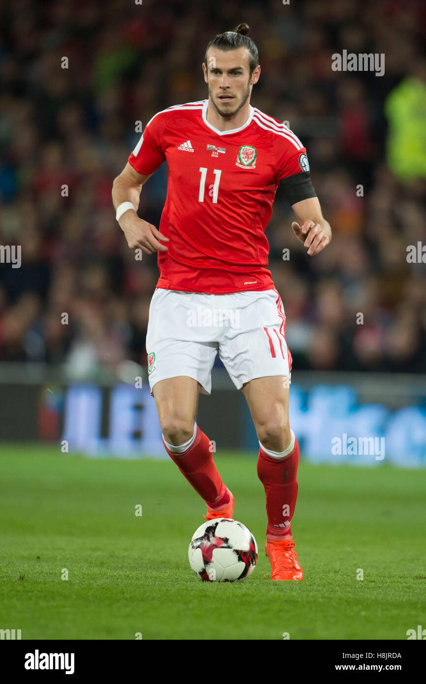 Wales footballer Gareth Bale in action. Stock Photo