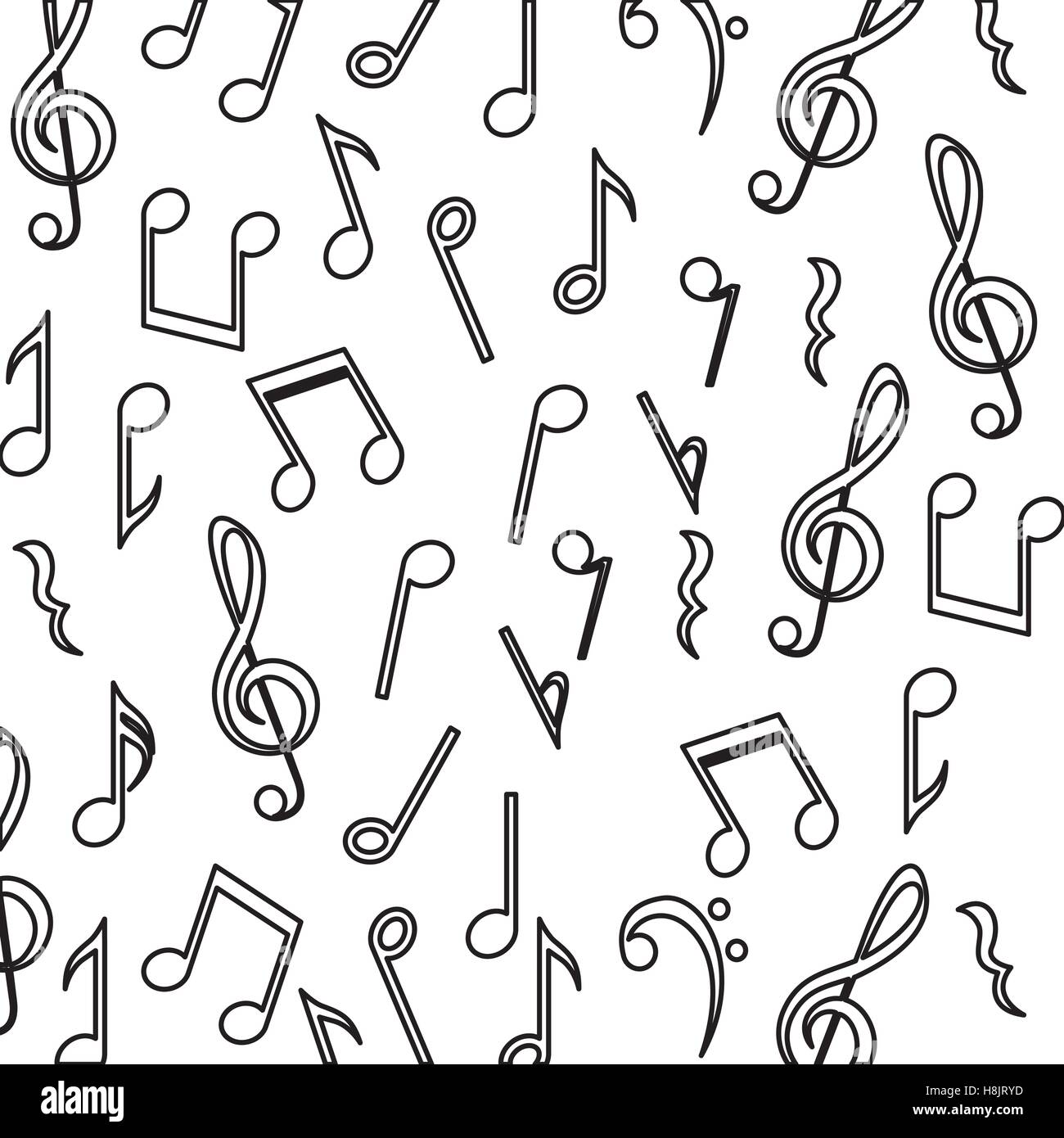 Music note background. Sound melody pentagram and musical theme. Isolated design. Vector