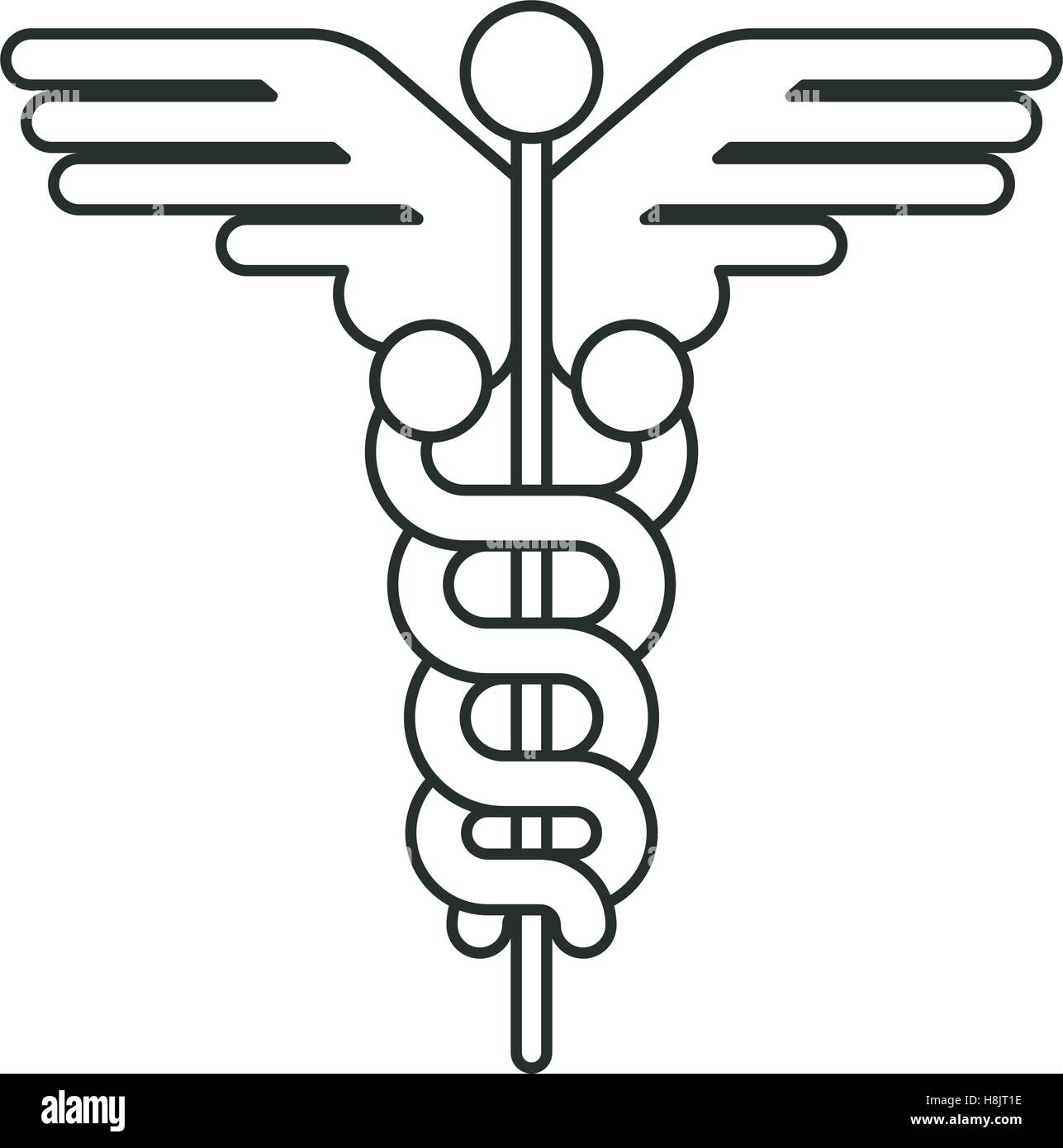 Caduceus icon. Medical health care and hospital theme. Isolated design ...