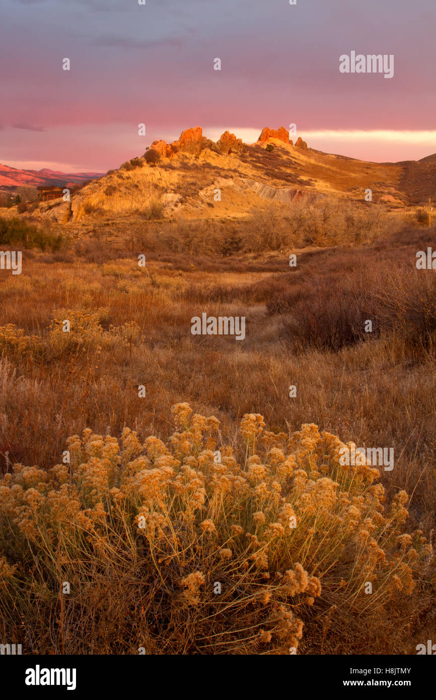 Beautiful light show at Devil's backbone Open Space in Loveland