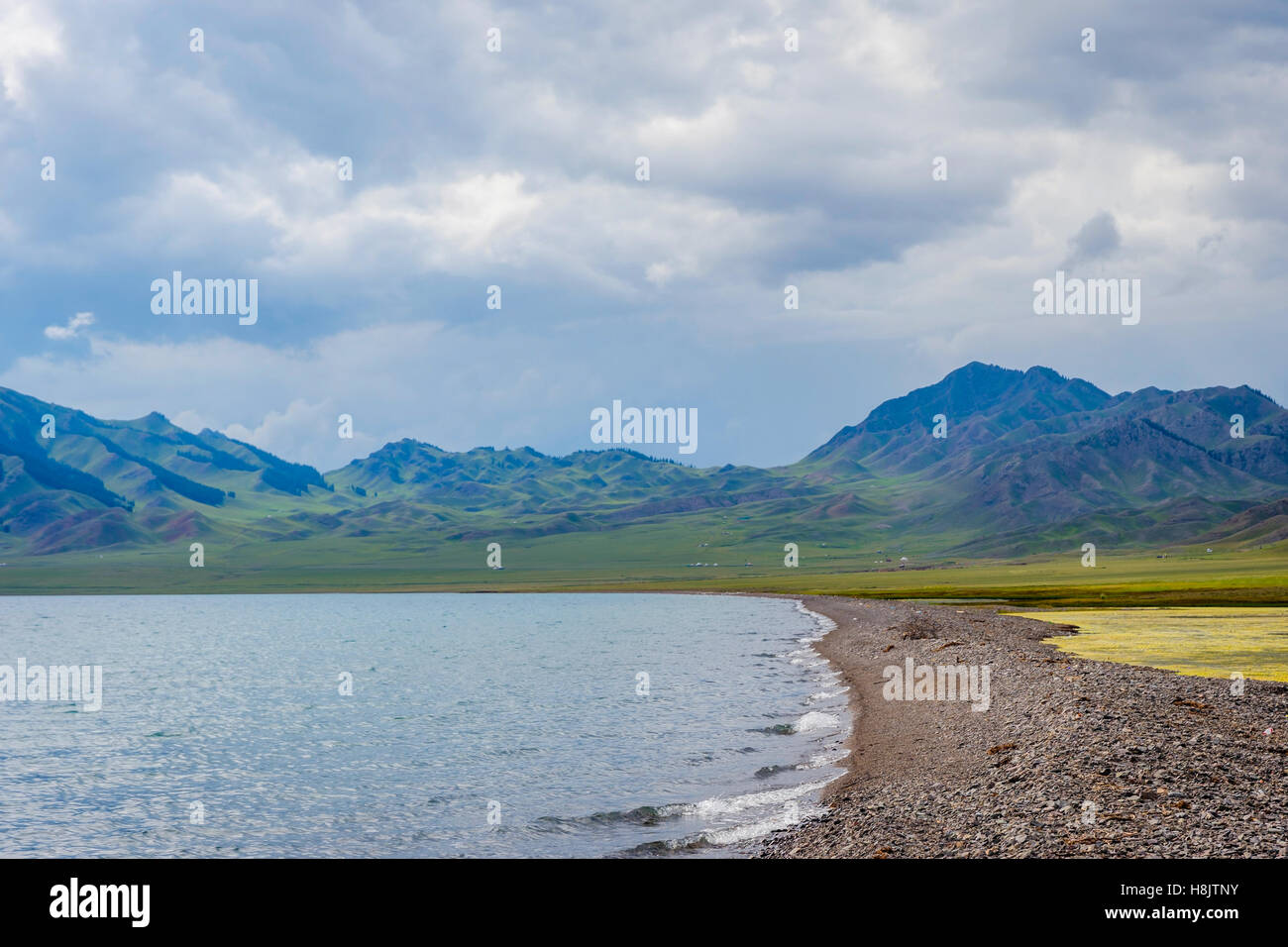Landscape at Sayram lake, Xinjiang Uyghur autonomous region, China Stock Photo