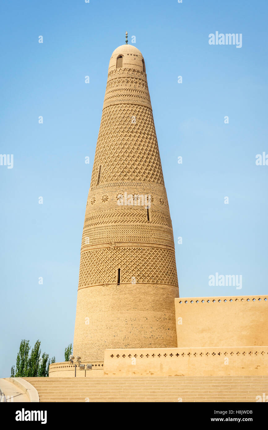 Emin minaret, the highest minaret in China. Turpan, Xinjiang Stock Photo