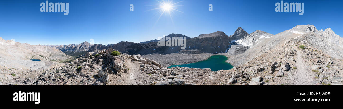 A view towards Forester Pass, Kings Canyon National Park, Sierra Nevada mountains, California, United States of America Stock Photo