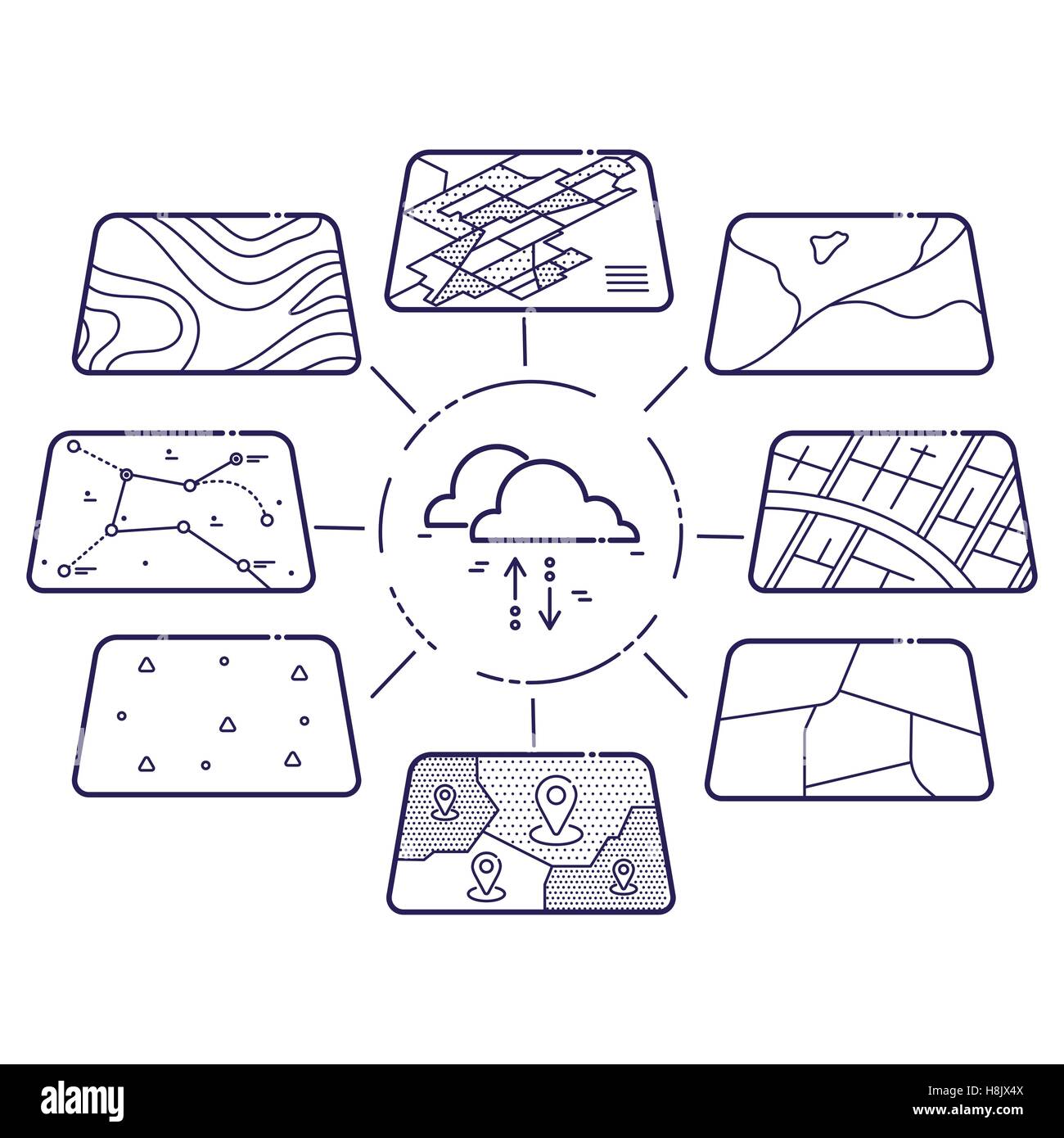 Vector Illustration of GIS Spatial Data Layers Concept for Infographic