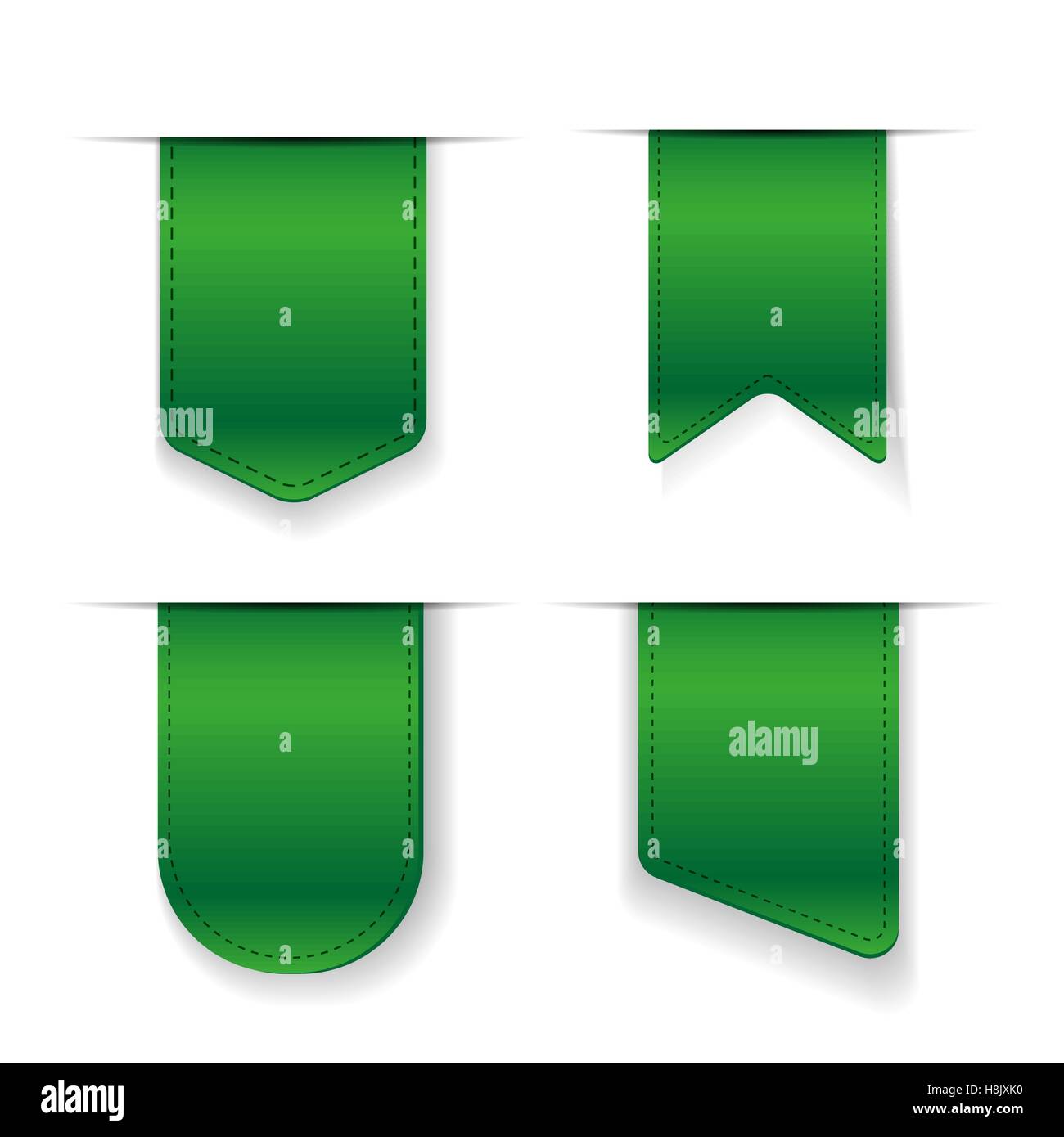 Vector Green Ribbon set Stock Vector