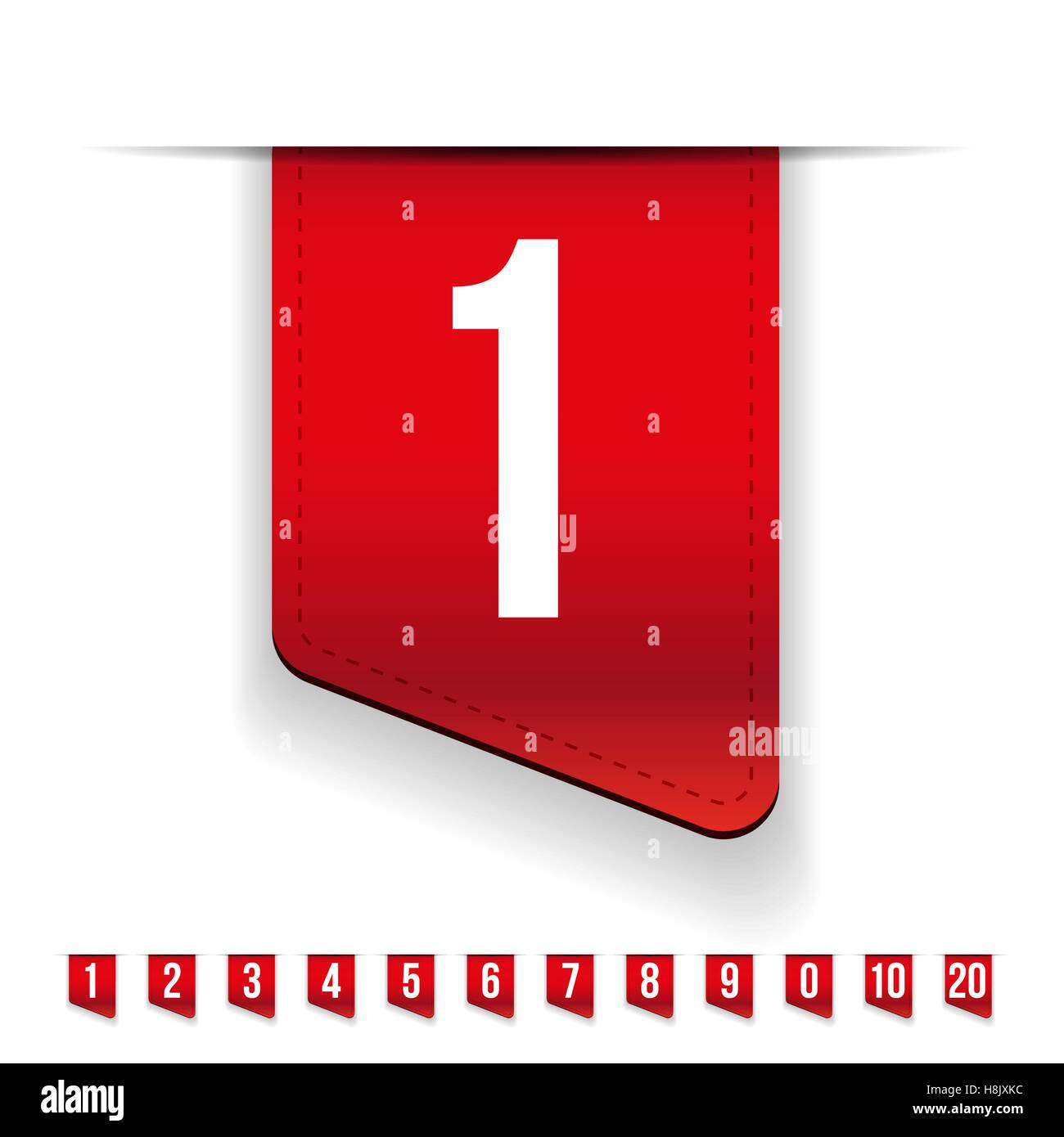 Red ribbons with number set Stock Vector Image & Art Alamy