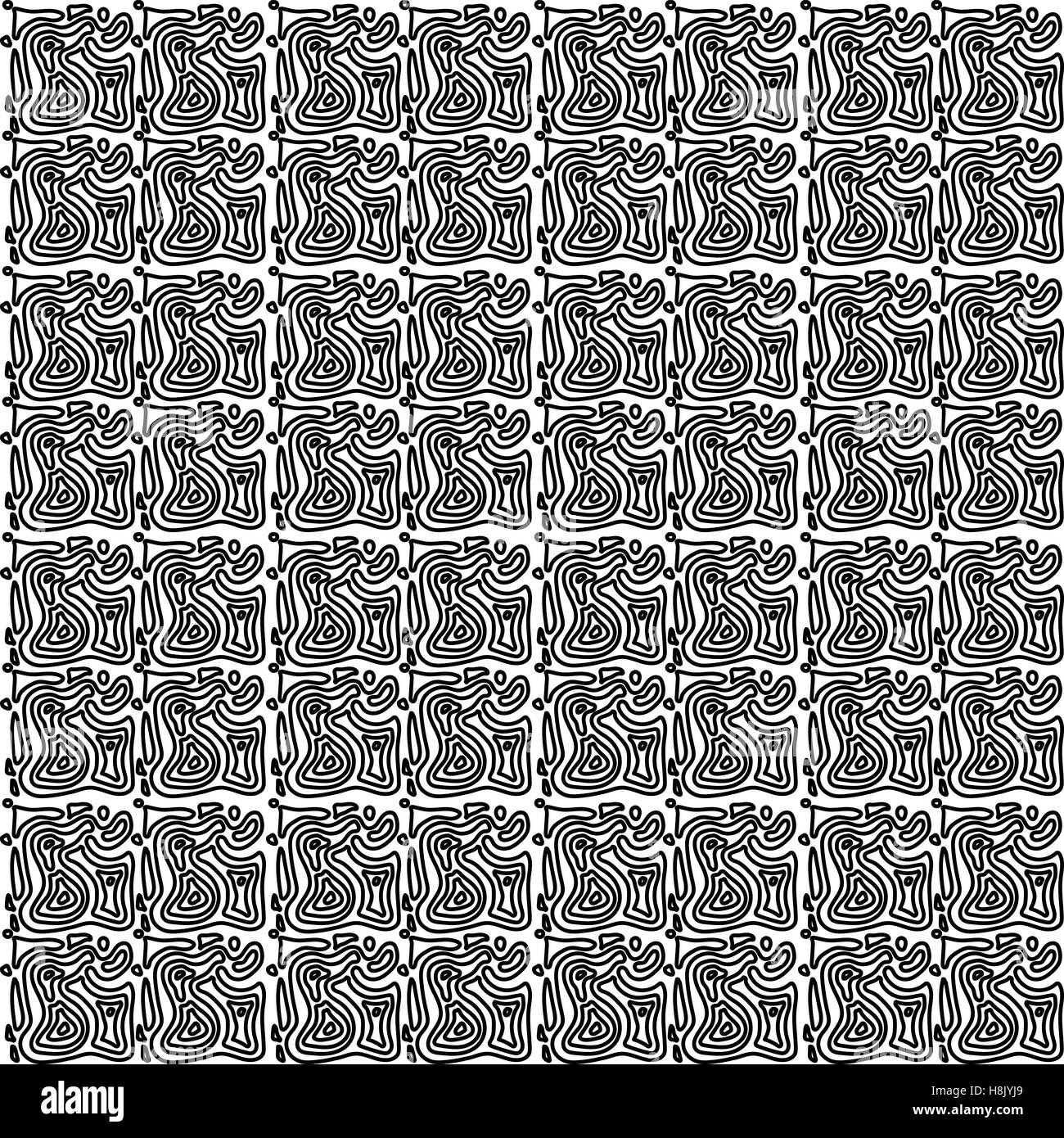 Black and white abstract seamless tile pattern. Vector illustration ...