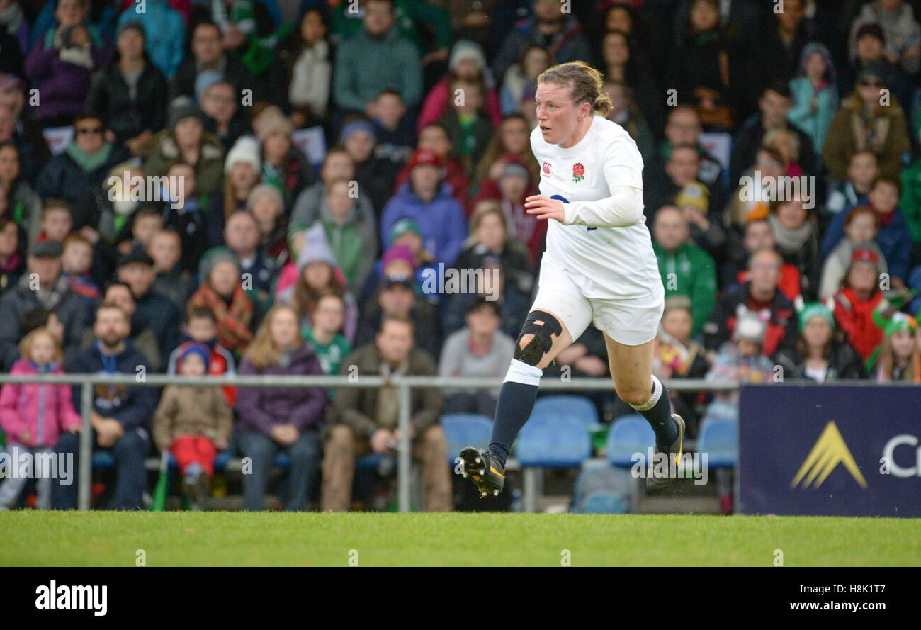 England women's Rochelle Clark during the Old Mutual Wealth Series match at University College Dublin. Clark has overtaken Jason LeonardÂ’s record to become EnglandÂ’s most capped player with 115 games, equalling Donna KennedyÂ’s record in the womenÂ’s game. Stock Photo