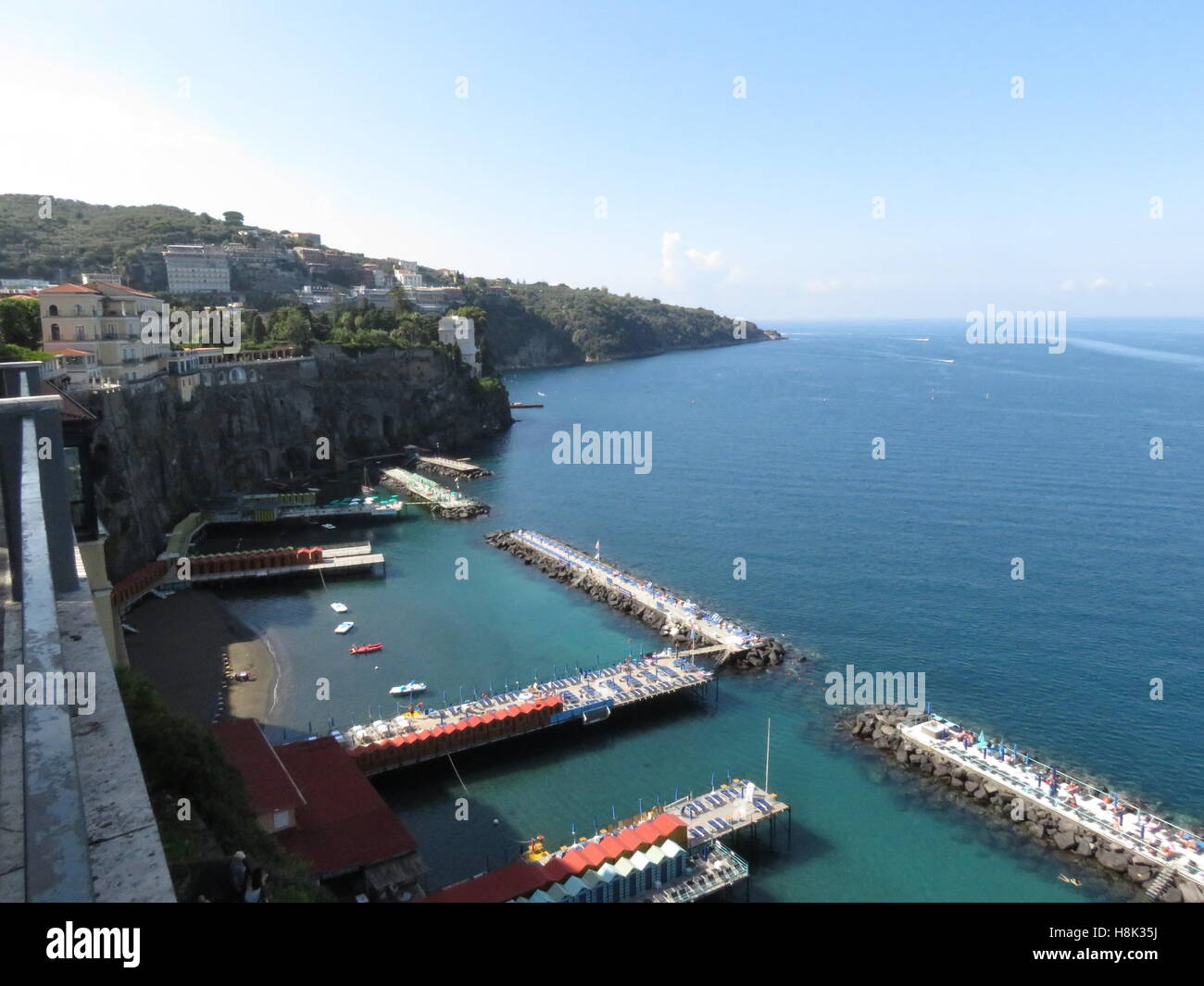 Looking down on the Marina Grande in Sorrento Stock Photo