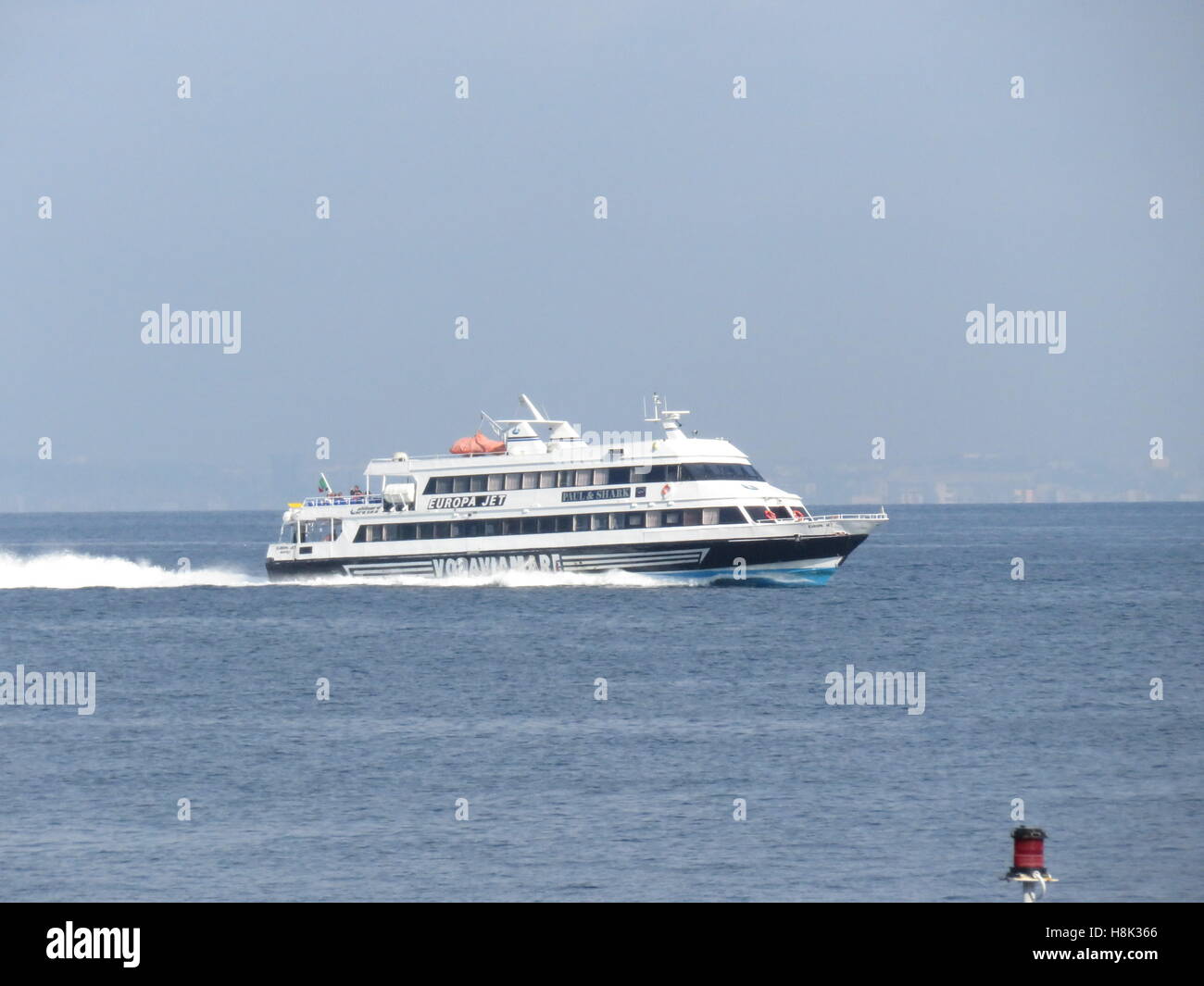 Ferry entering Sorrento harbour Stock Photo